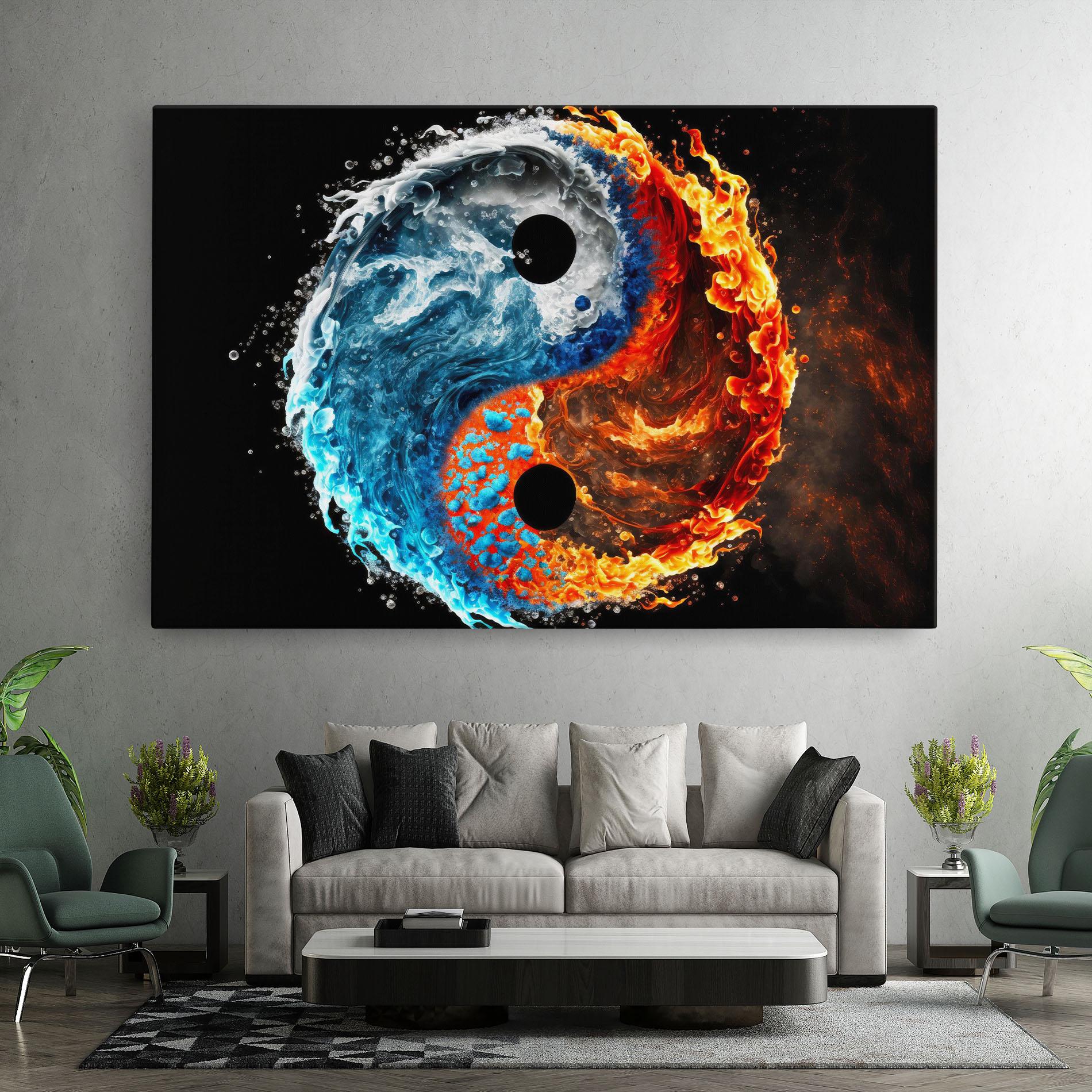 Tablou Canvas Fire Water Yin Yang mockup 7