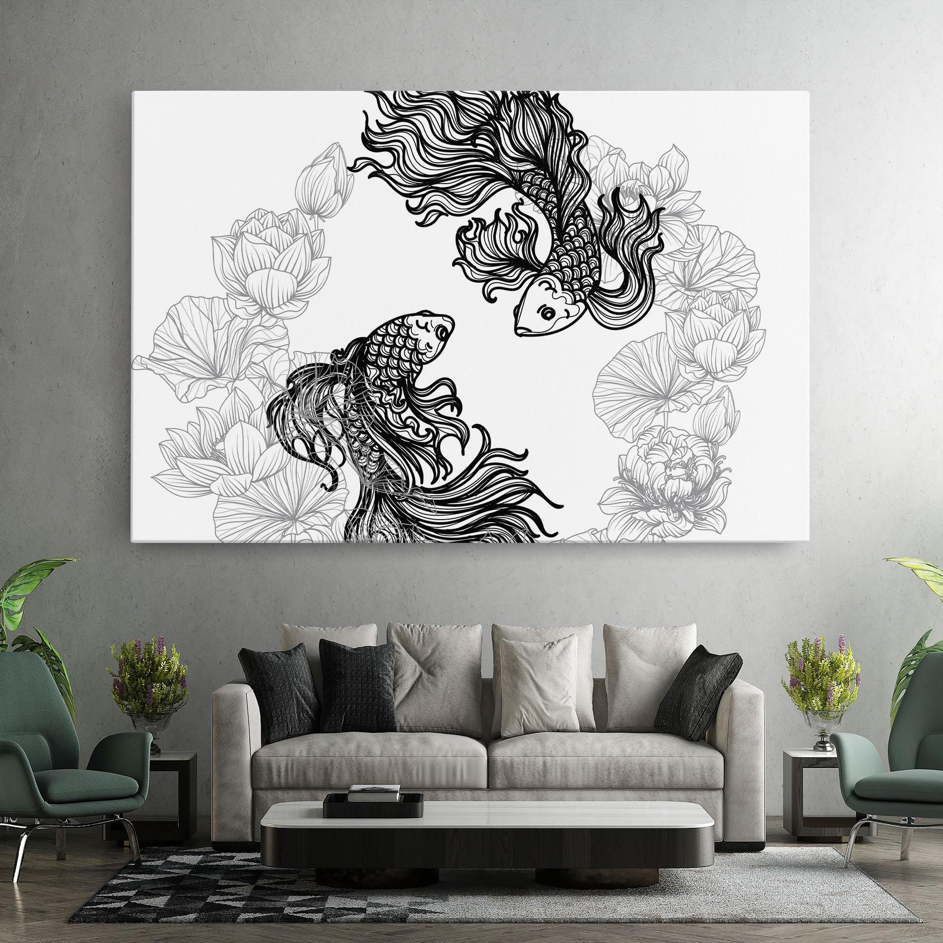 Tablou Canvas Fish Yinyang mockup 7