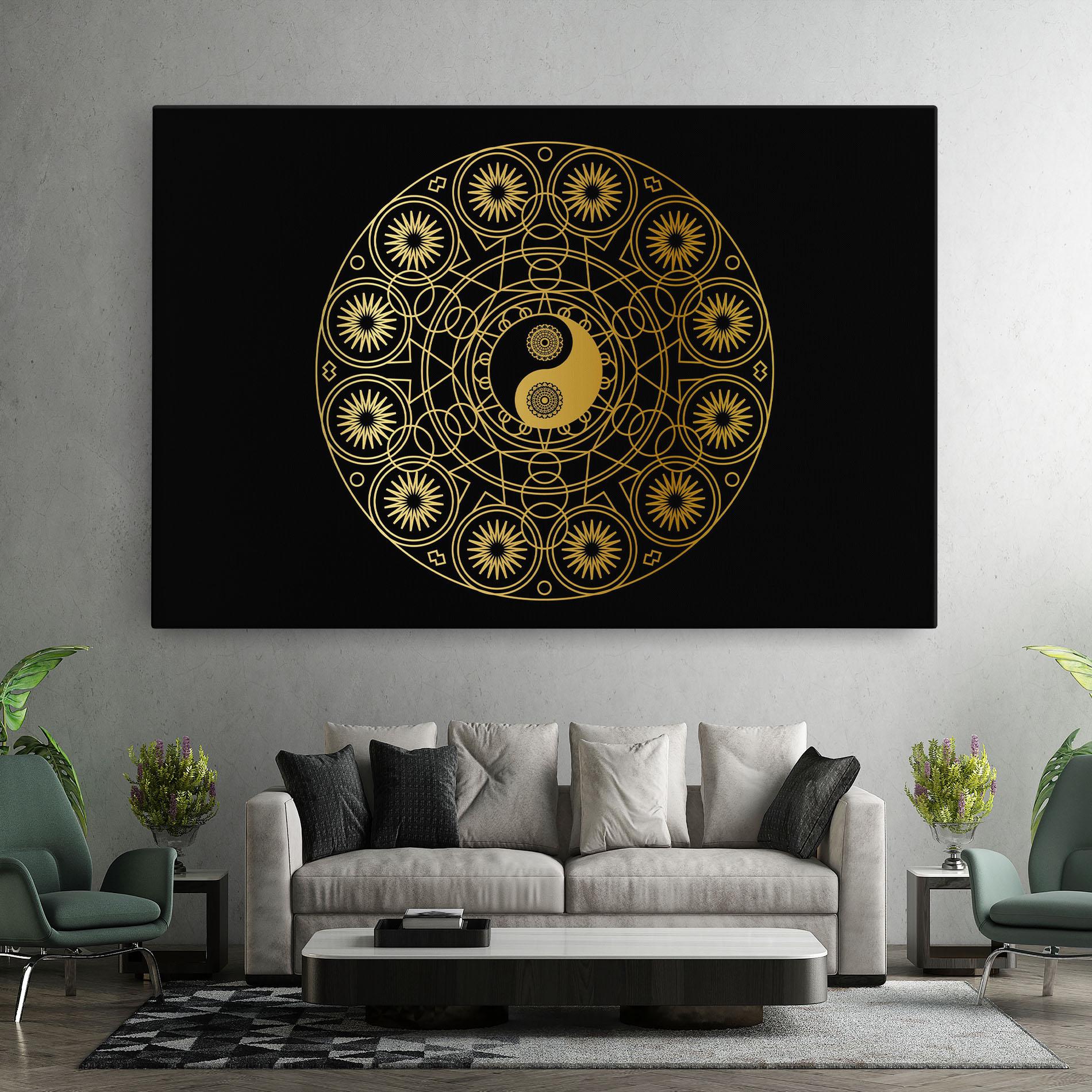 Tablou Canvas Gold Meditation Mandala mockup 7