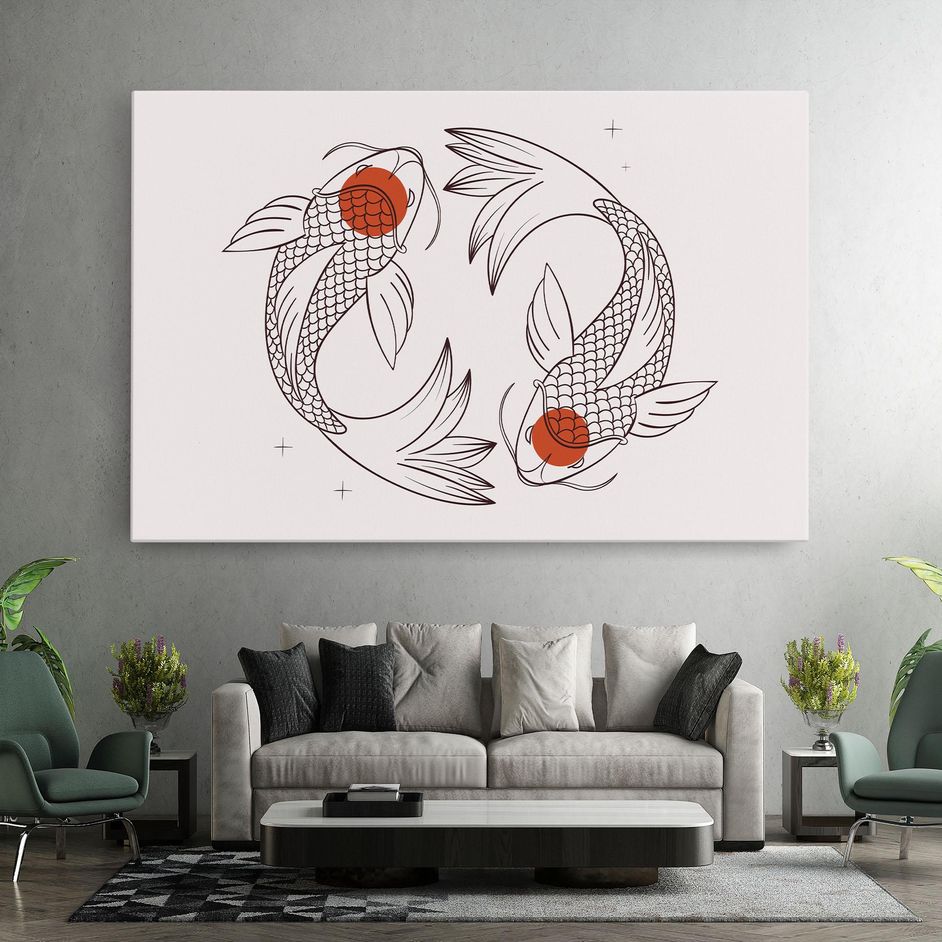 Tablou Canvas Koi Yinyang Art mockup 7