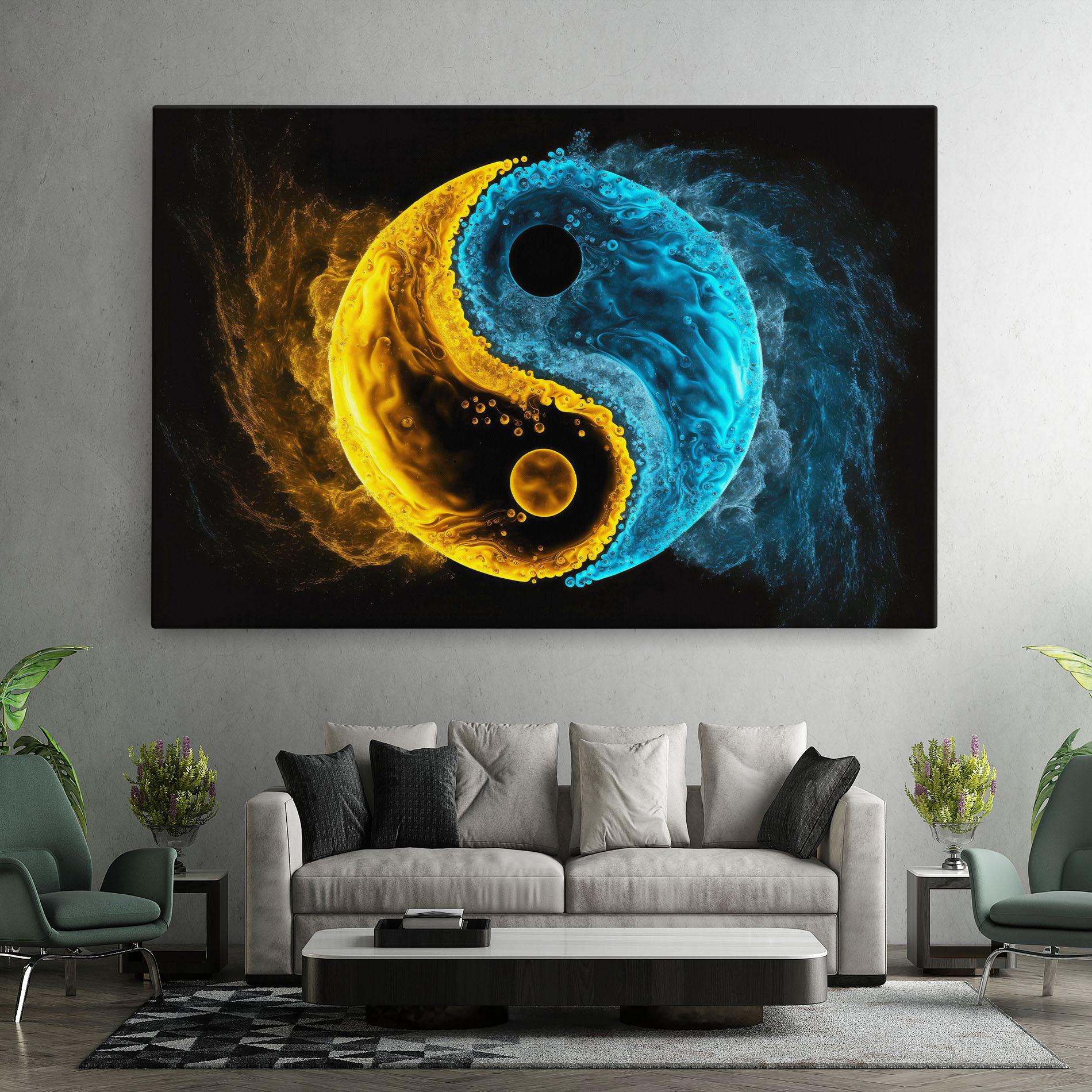 Tablou Canvas Yellow Blue Yinyang mockup 7