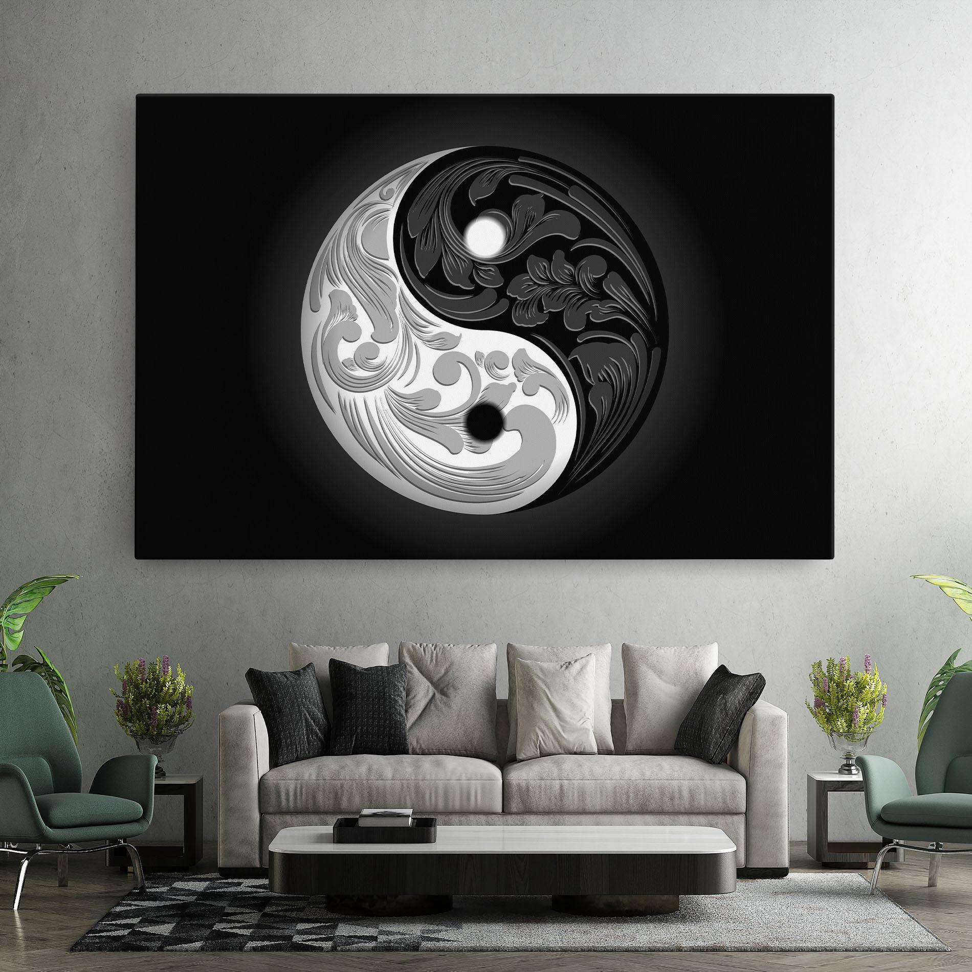Tablou Canvas Yinyang Grey mockup 7