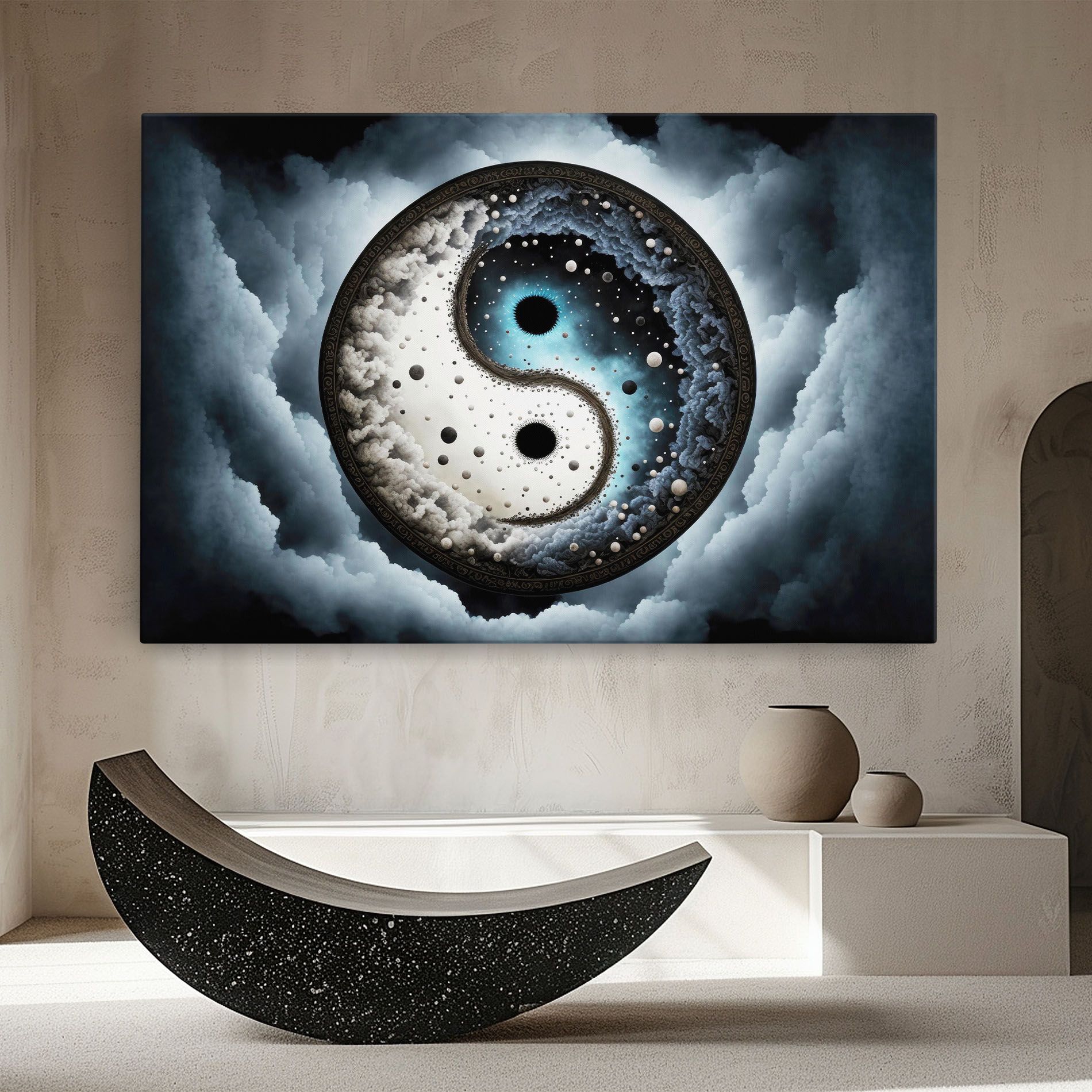 Black Blue Yinyang mockup 8