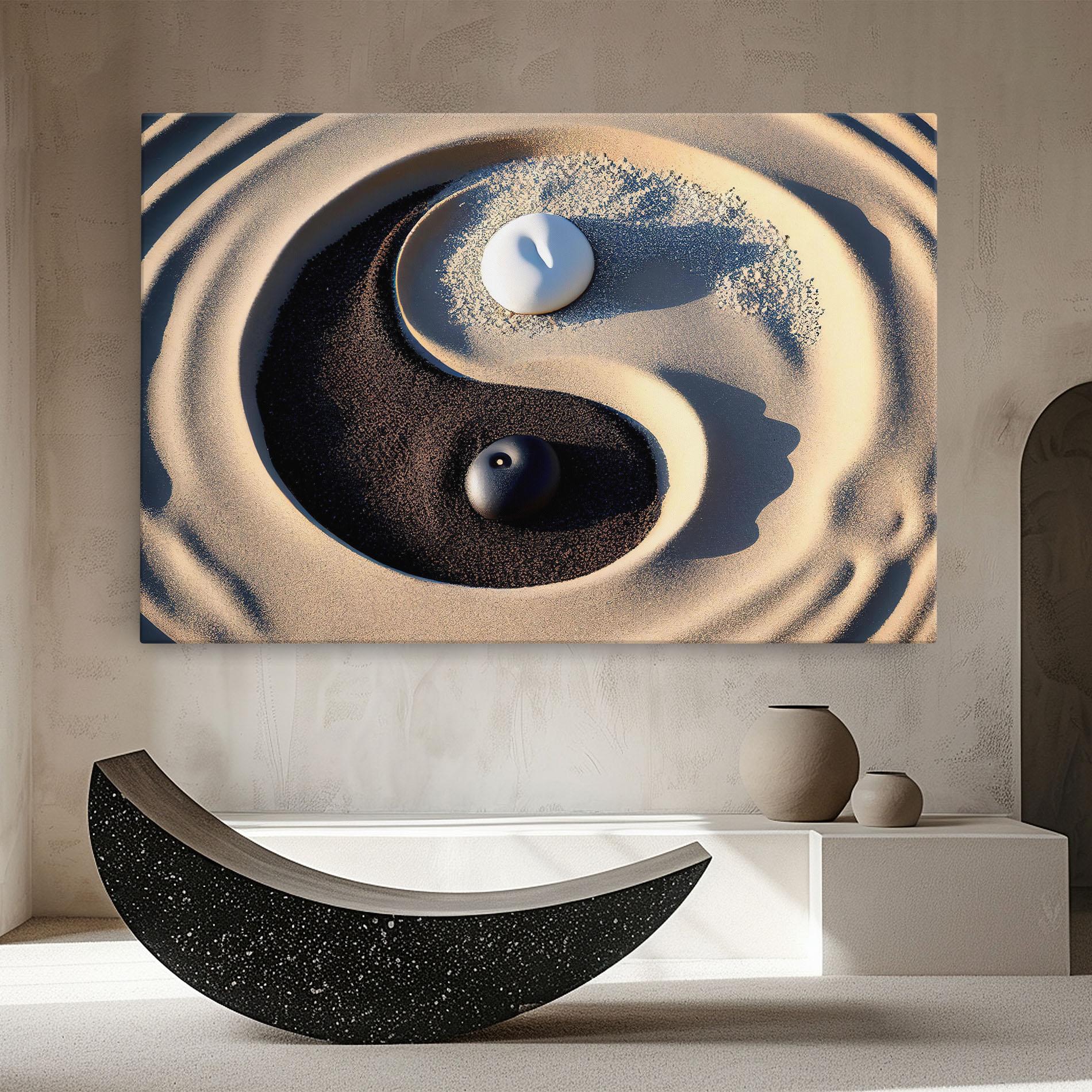 Tablou Canvas Black Sand Yinyang mockup 8