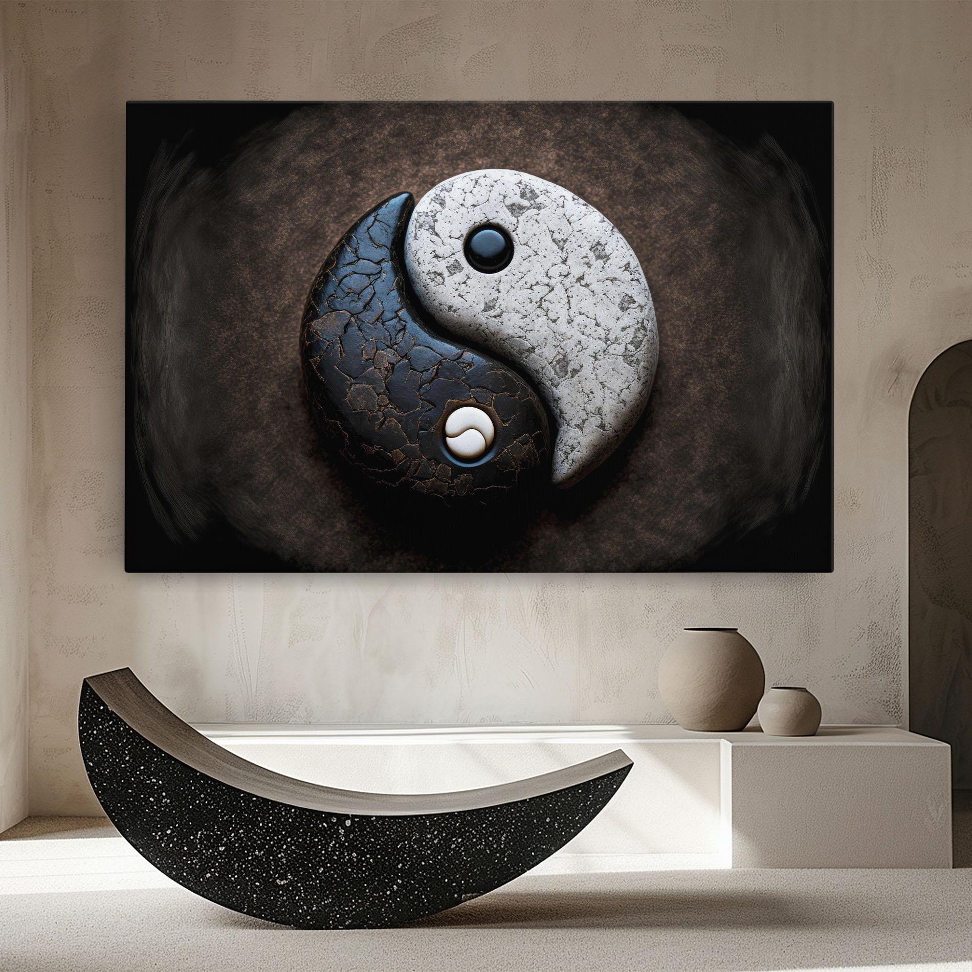 Tablou Canvas Black Stone Yinyang mockup 8