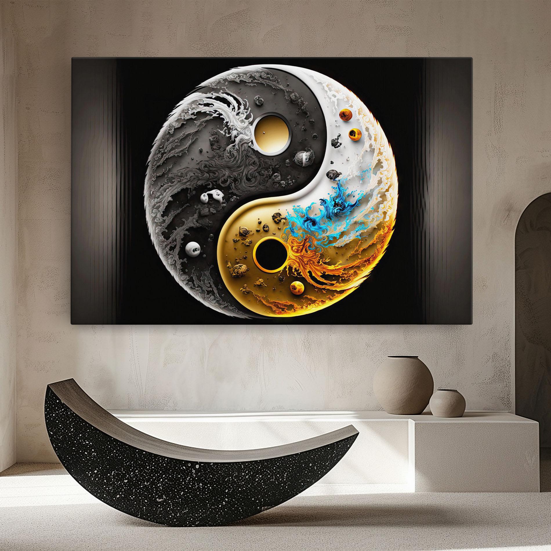 Tablou Canvas Black Yellow Yinyang mockup 8