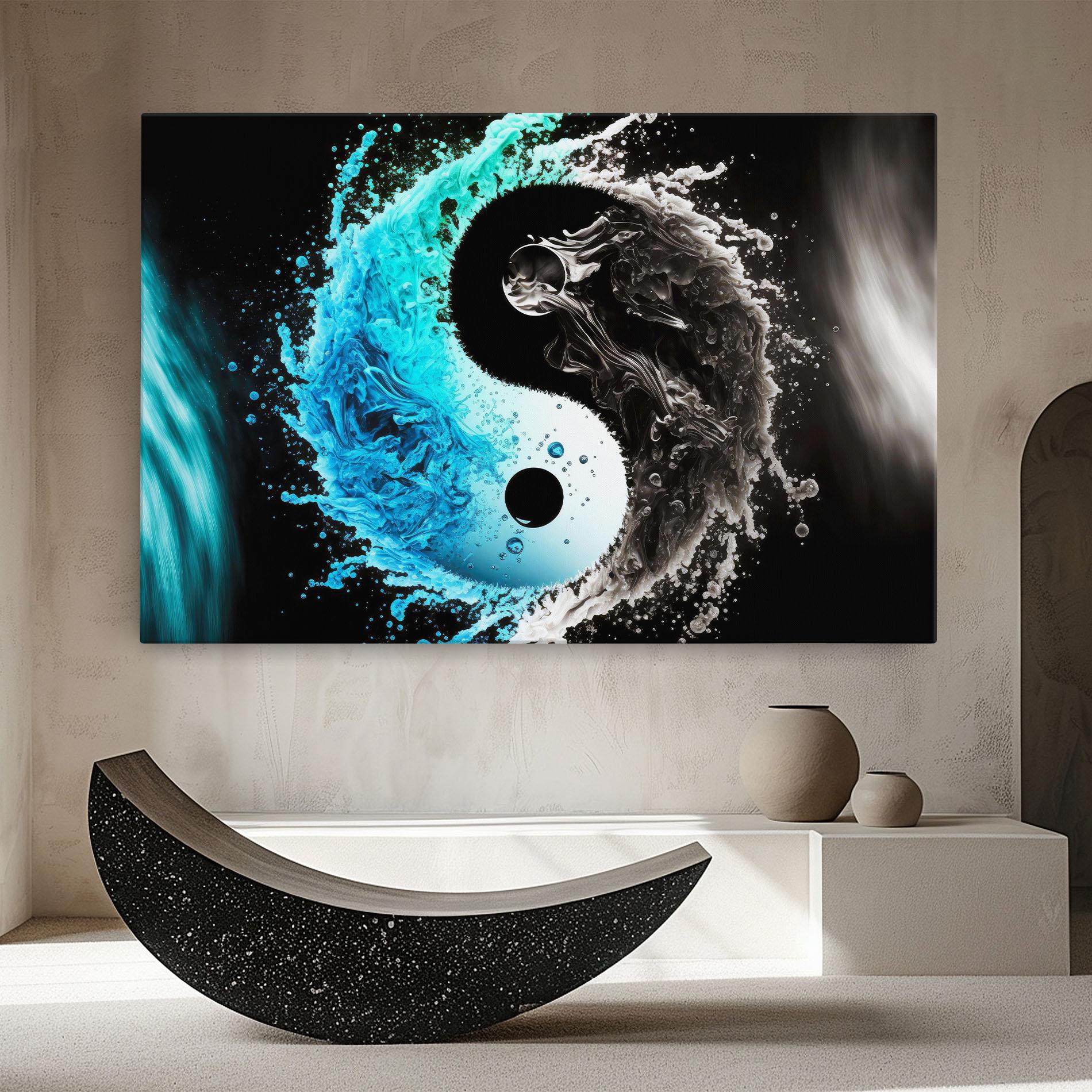 Tablou Canvas Blue Black Yinyang mockup 8