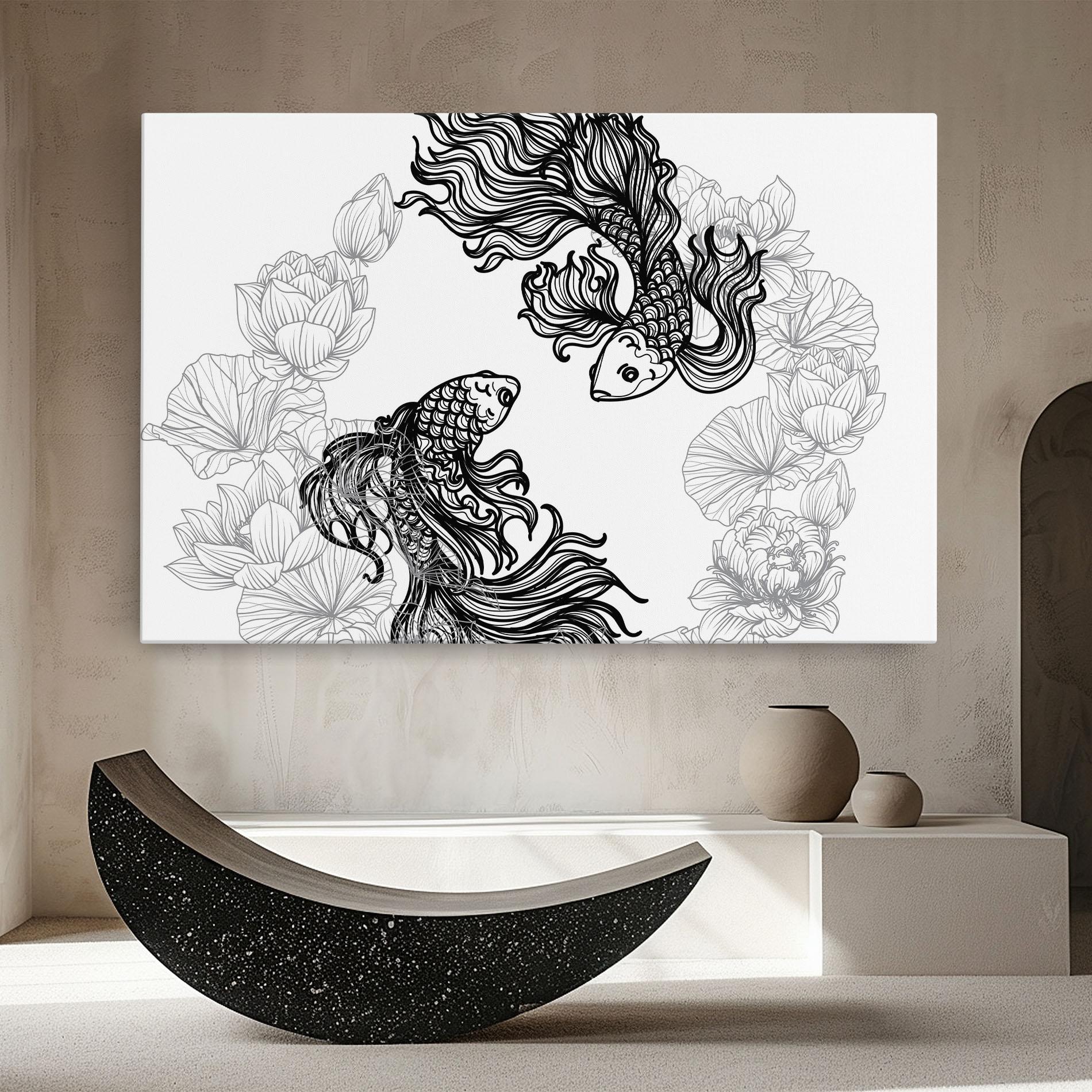 Tablou Canvas Fish Yinyang mockup 8