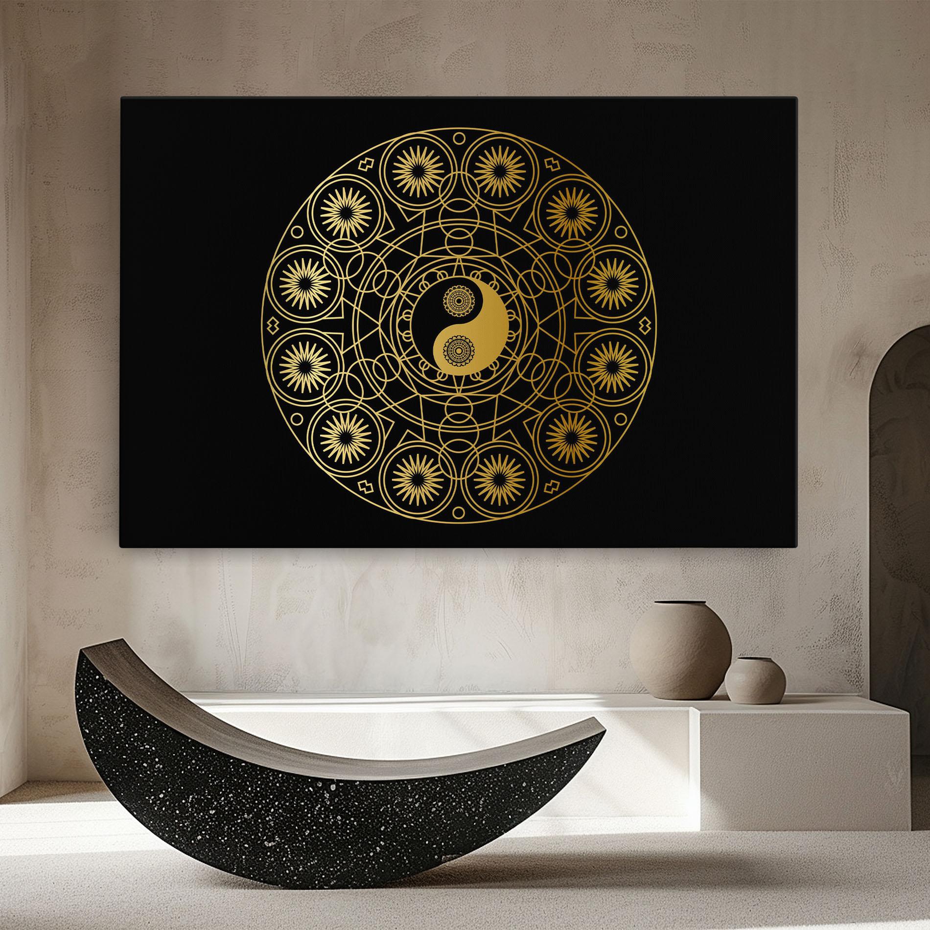 Tablou Canvas Gold Meditation Mandala mockup 8