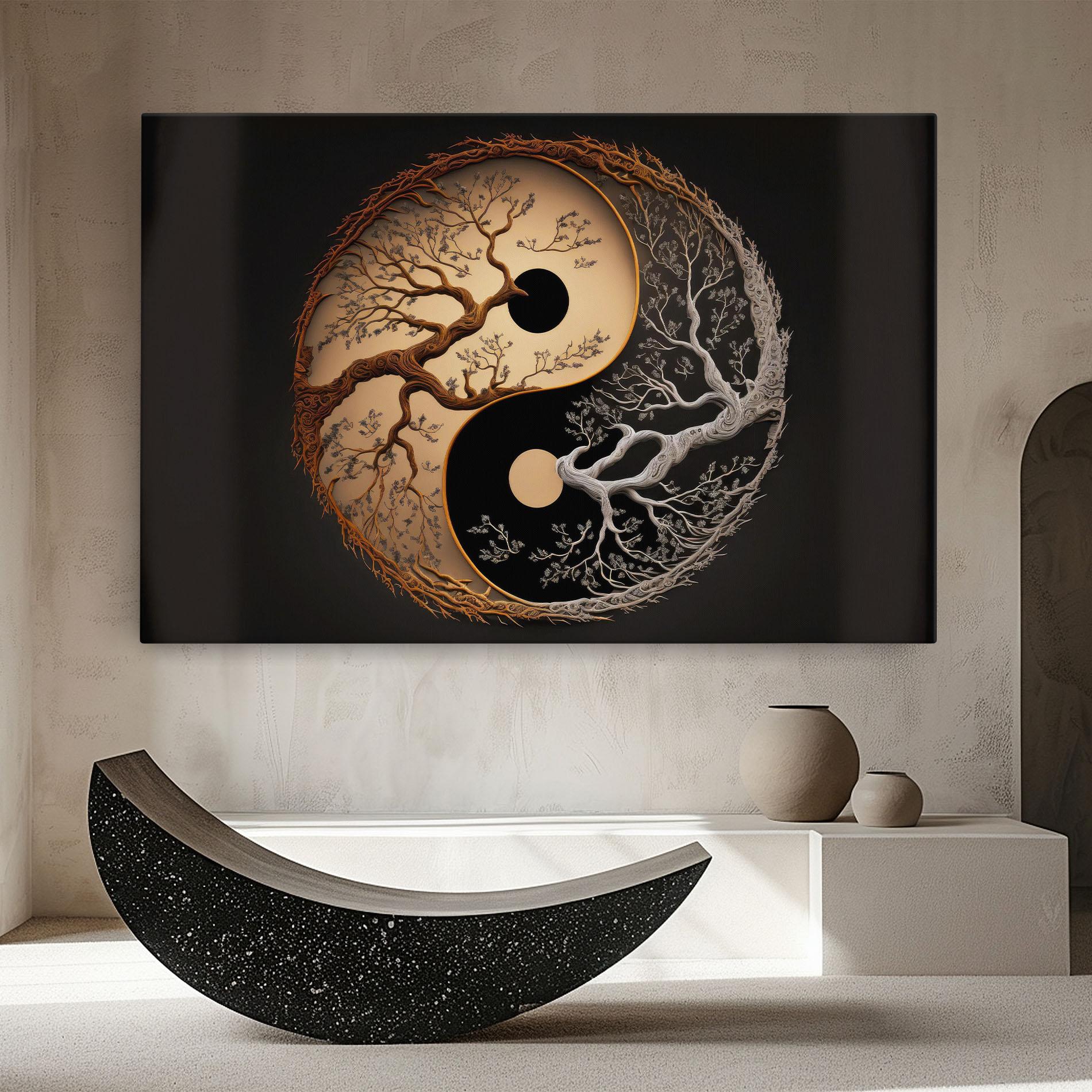 Tablou Canvas Old Tree Yinyang mockup 8