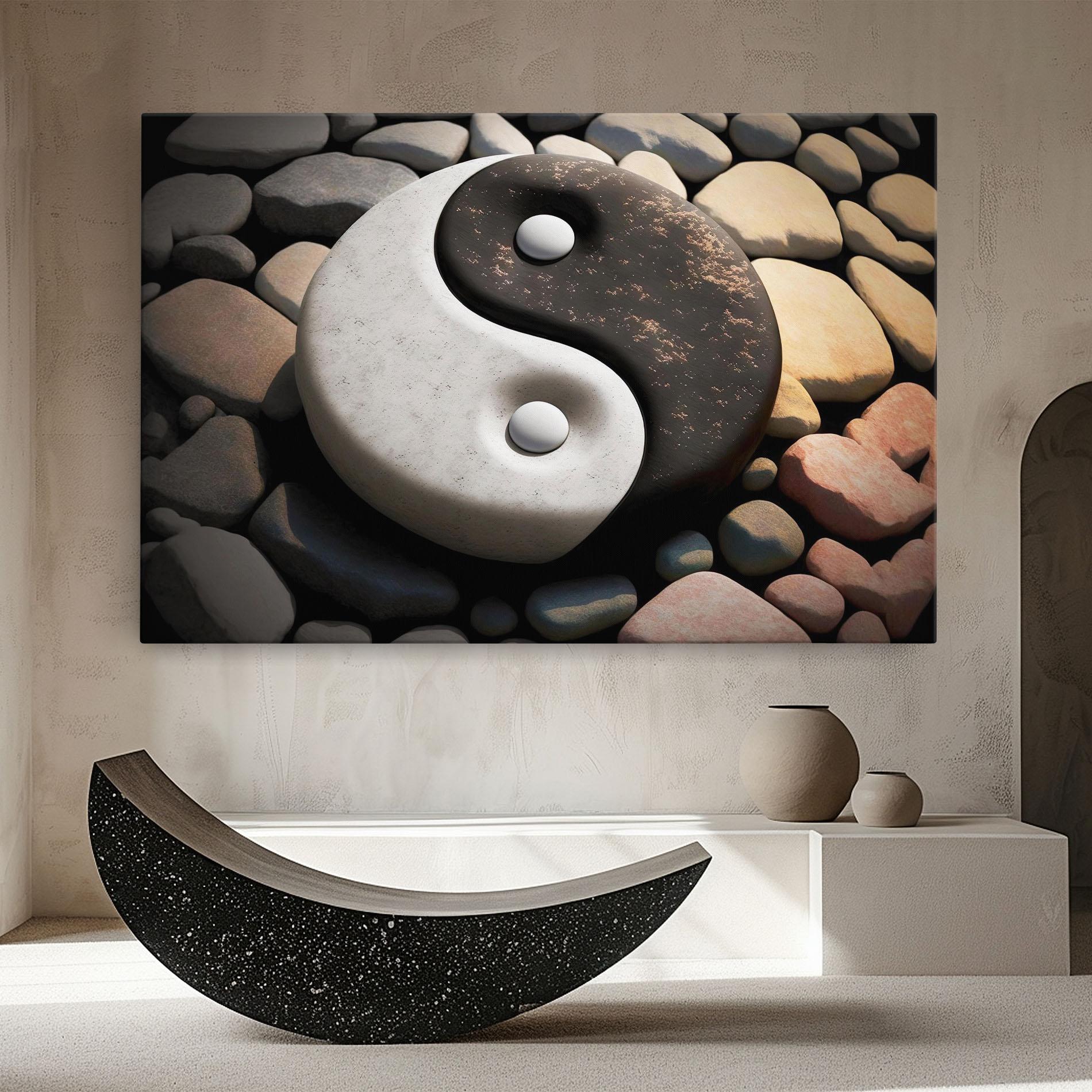 Tablou Canvas Stone Yinyang mockup 8