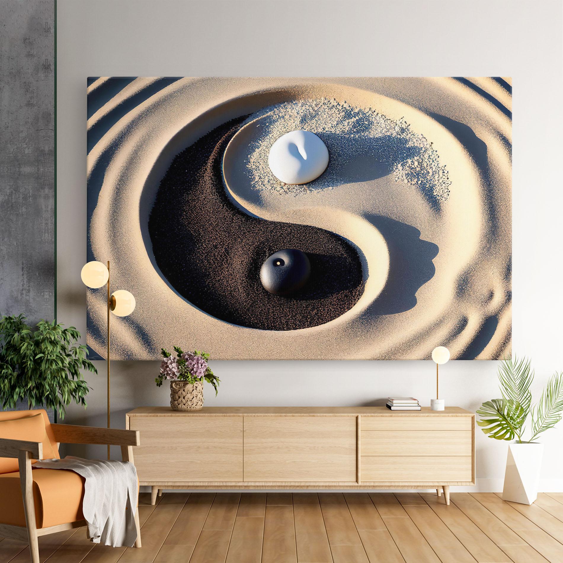 Tablou Canvas Black Sand Yinyang mockup 9