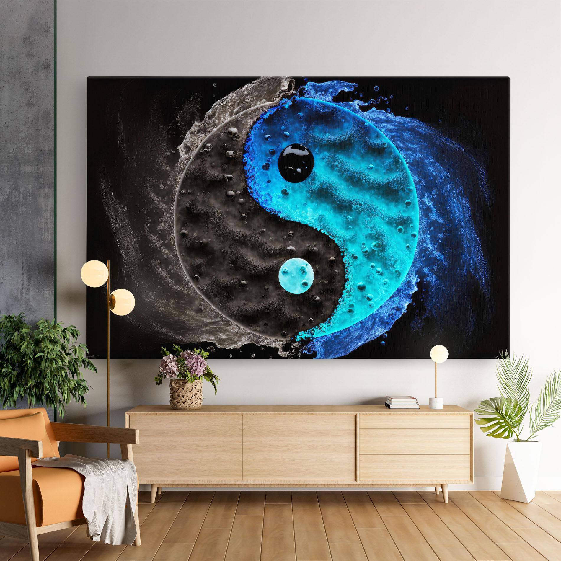 Tablou Canvas Blue Water Yinyang mockup 9