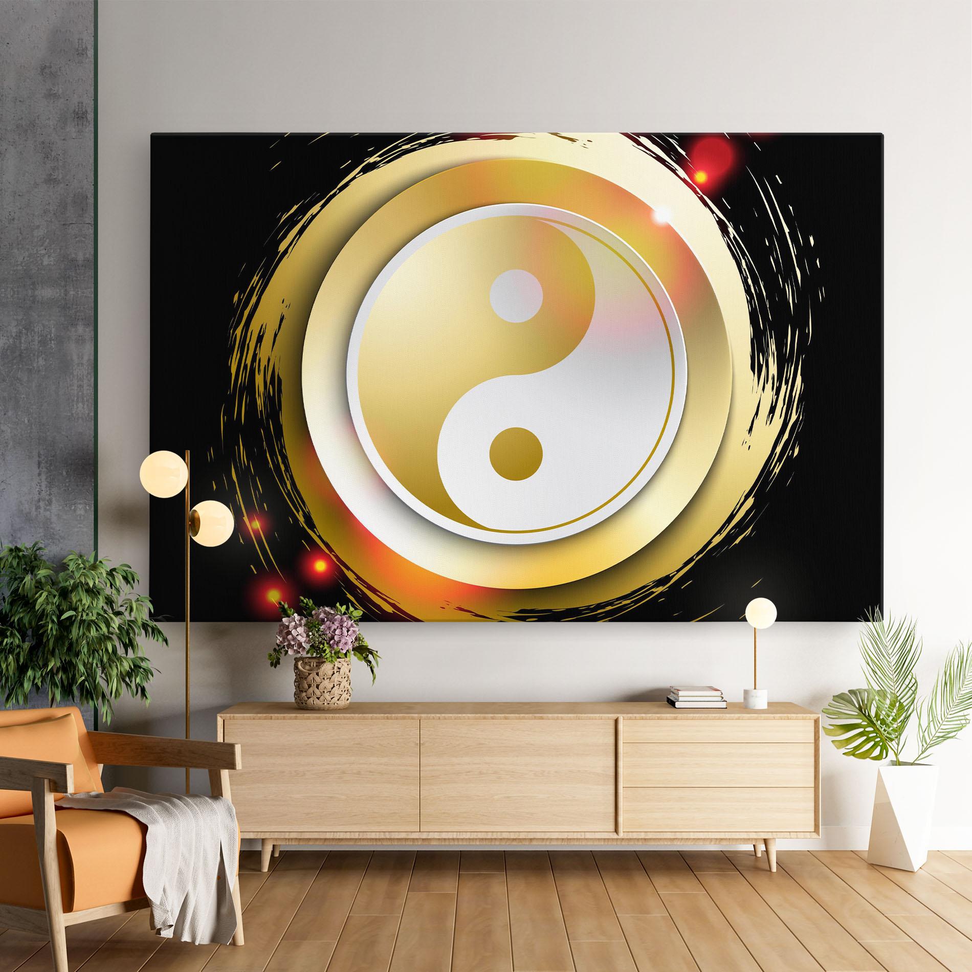 Tablou Canvas Gold Light Yinyang mockup 9