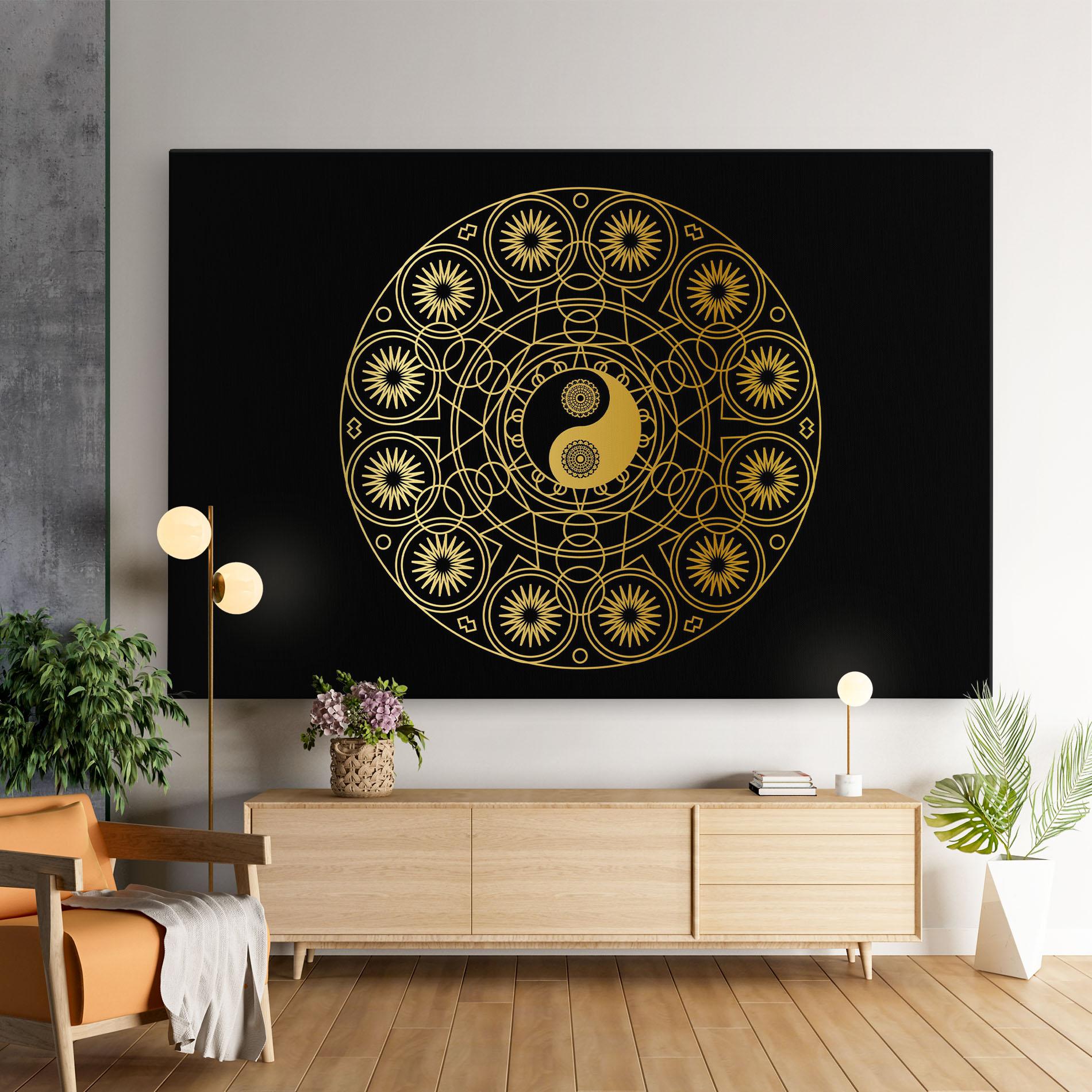 Tablou Canvas Gold Meditation Mandala mockup 9