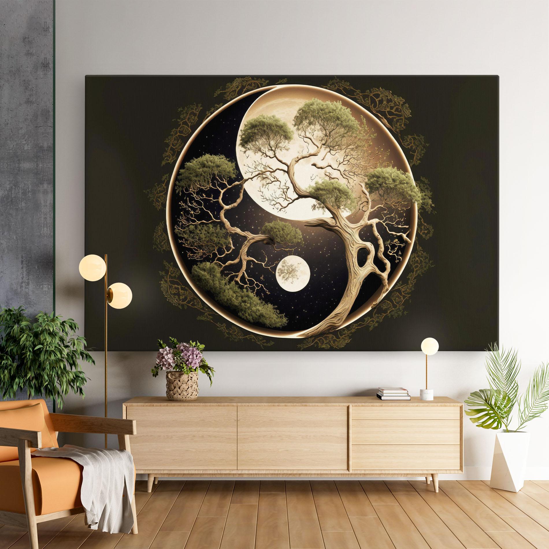 Tablou Canvas Green Tree Yinyang mockup 9