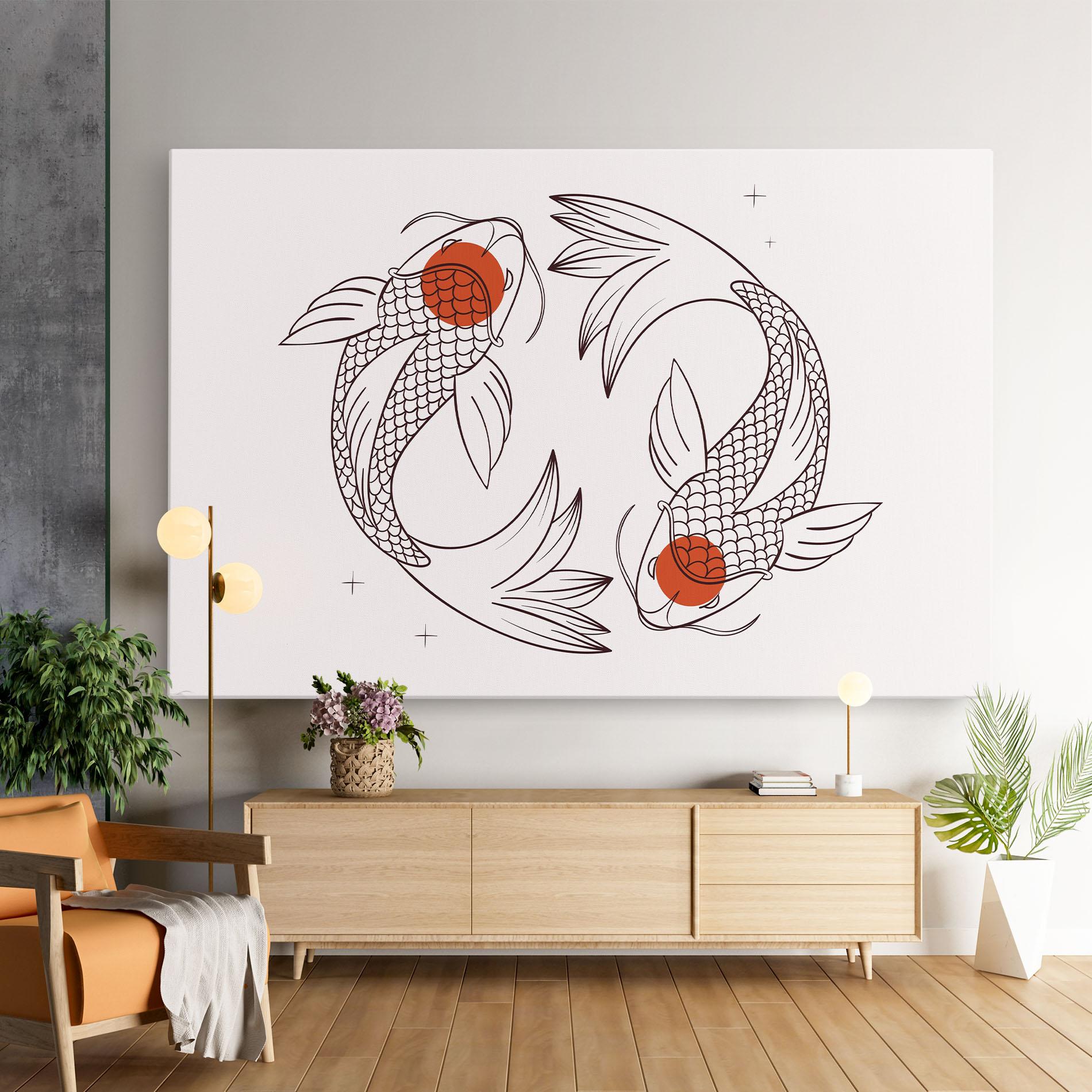 Tablou Canvas Koi Yinyang Art mockup 9