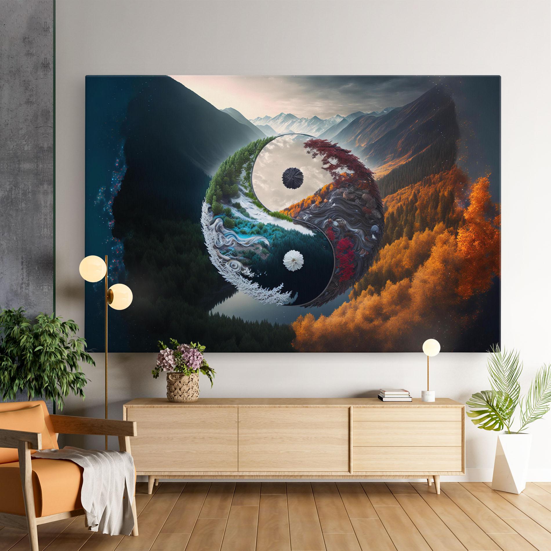 Tablou Canvas Mountain Yinyang mockup 9