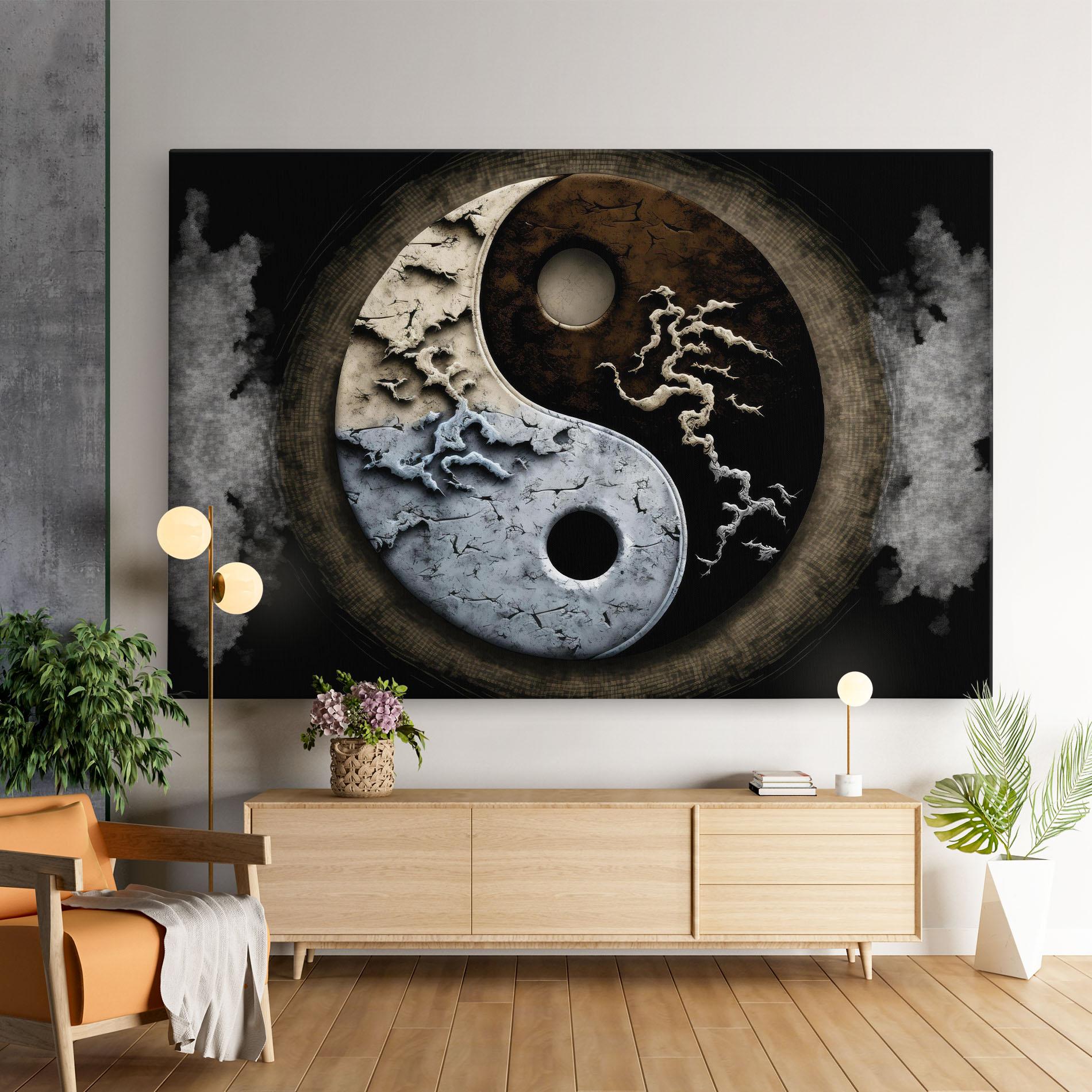 Tablou Canvas Vintage Yinyang mockup 9