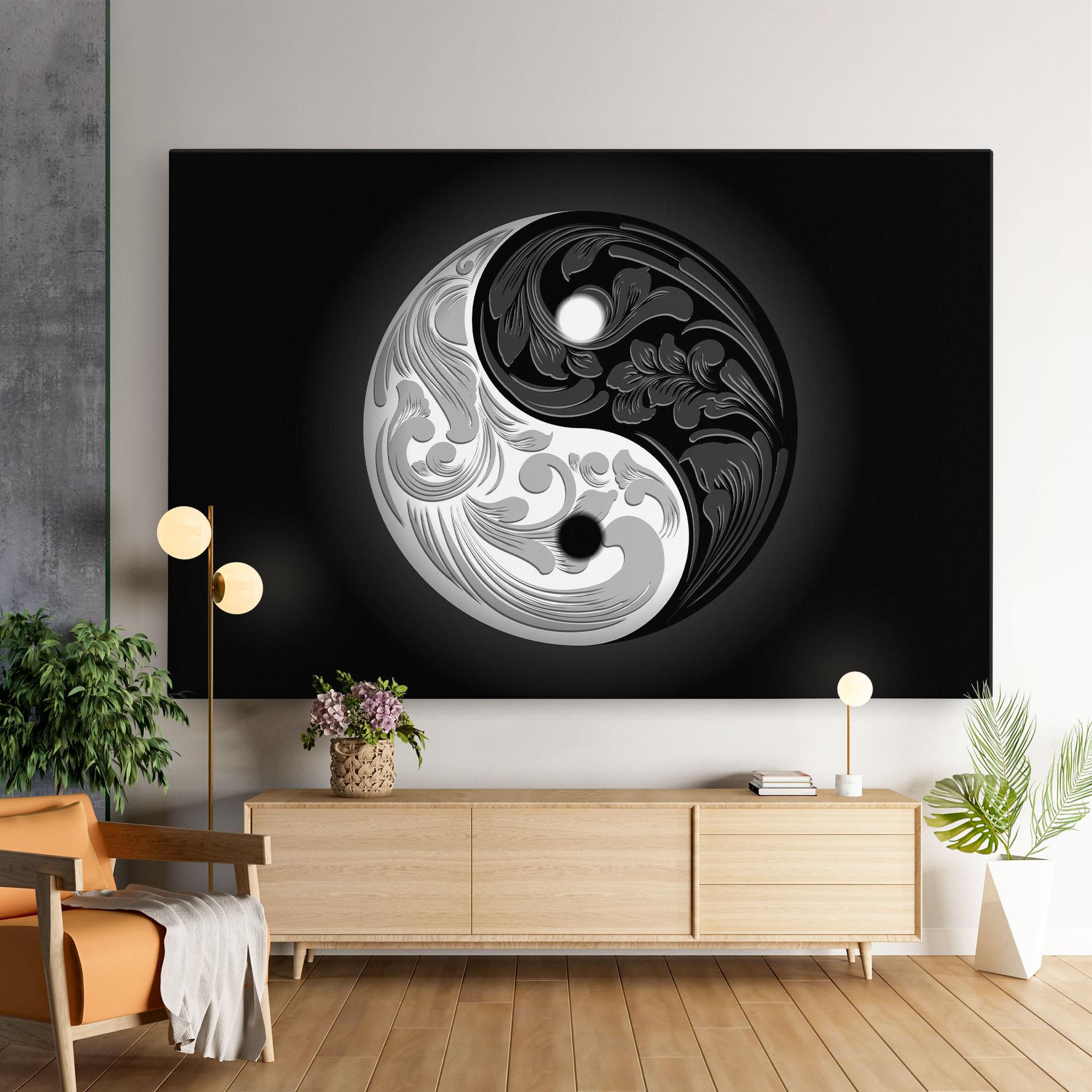 Tablou Canvas Yinyang Grey mockup 9