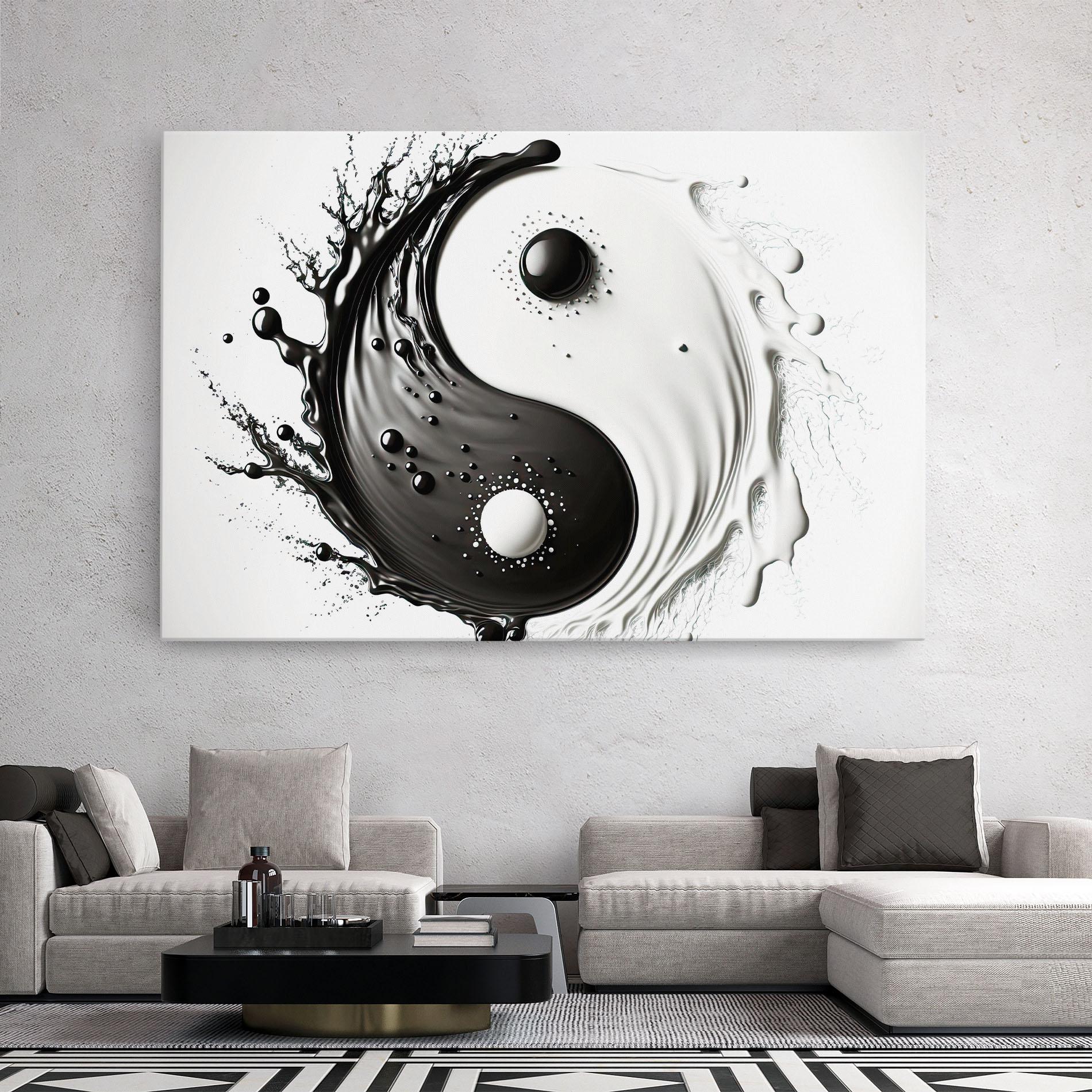 Tablou Canvas Black Liquid Yinyang mockup 2