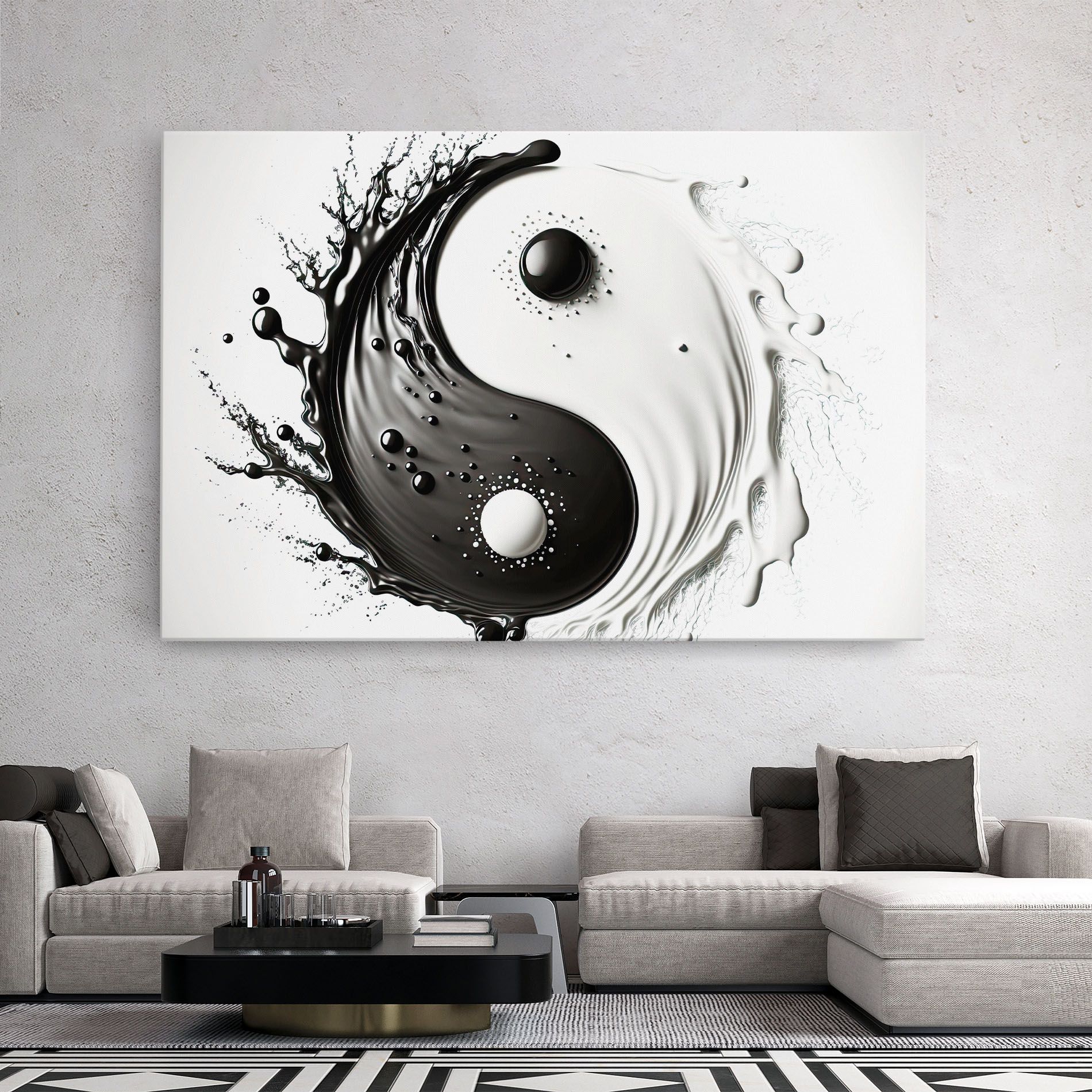 Black Liquid Yinyang mockup 2