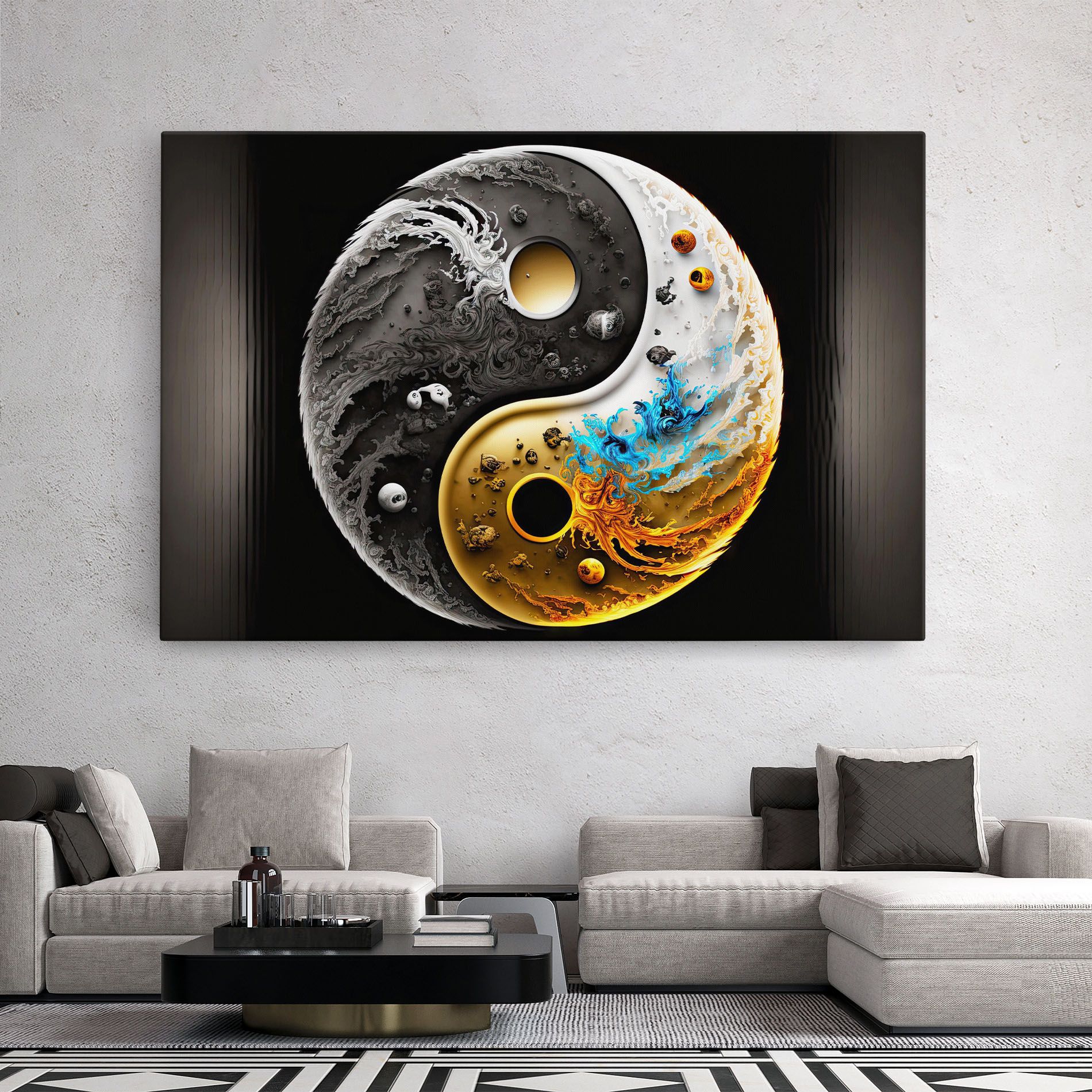 Black Yellow Yinyang mockup 2
