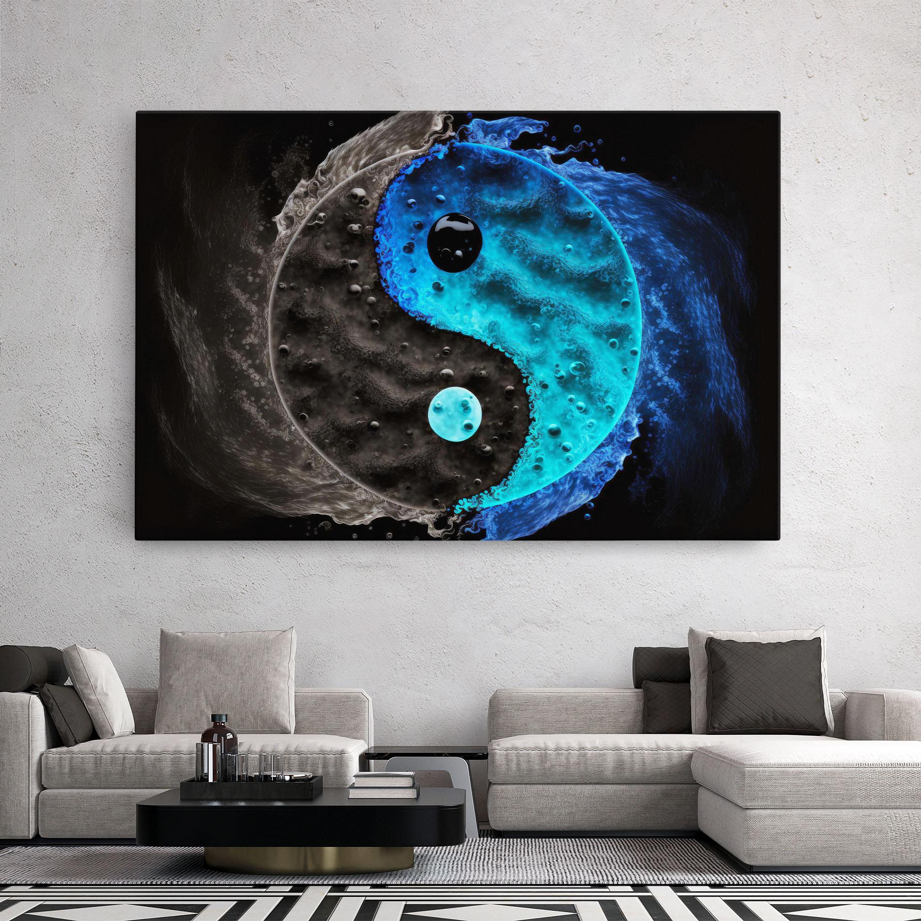 Tablou Canvas Blue Water Yinyang mockup 2