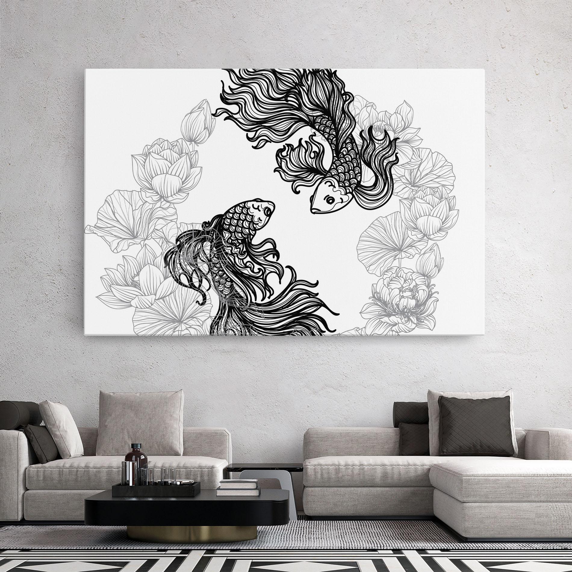 Tablou Canvas Fish Yinyang mockup 2