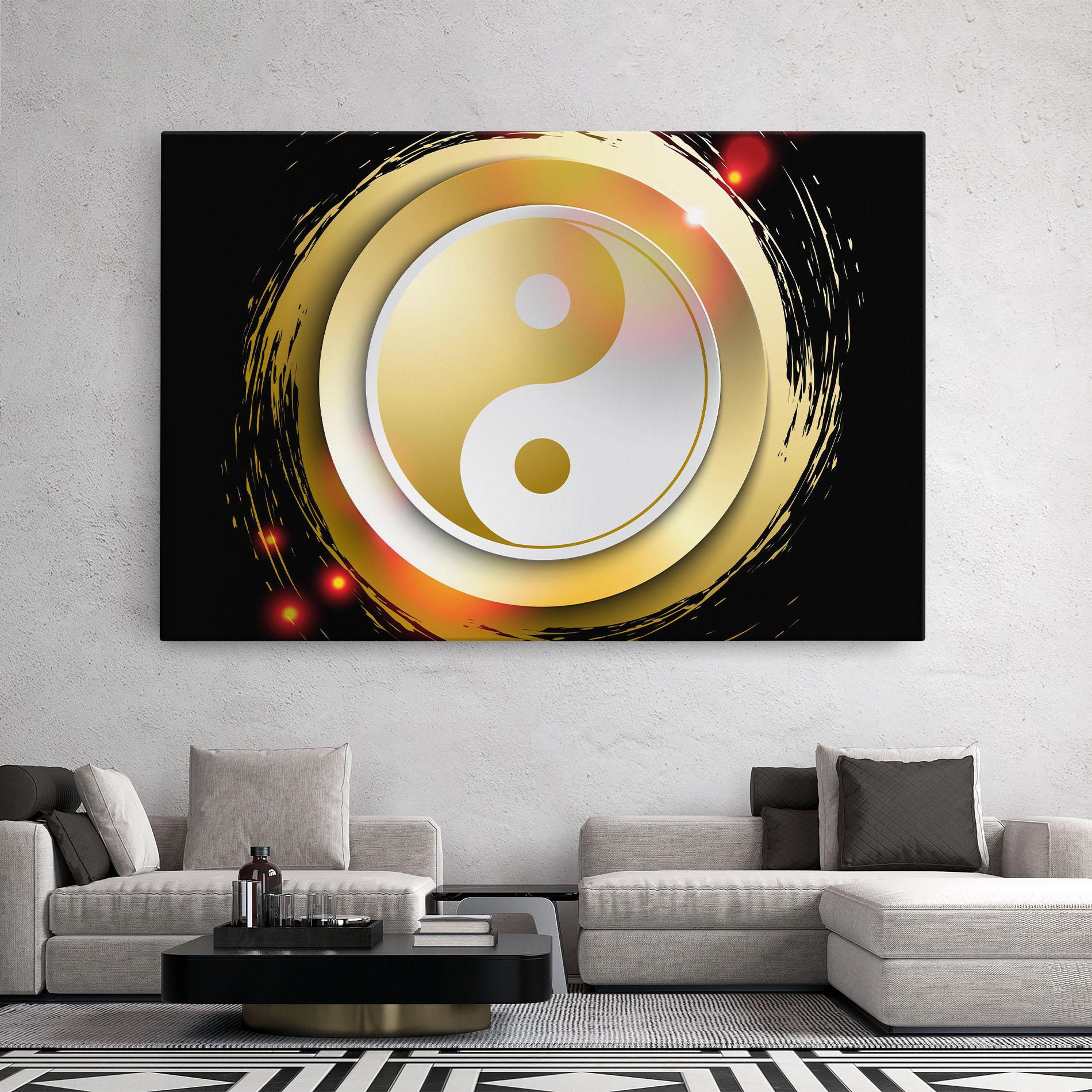 Tablou Canvas Gold Light Yinyang mockup 2
