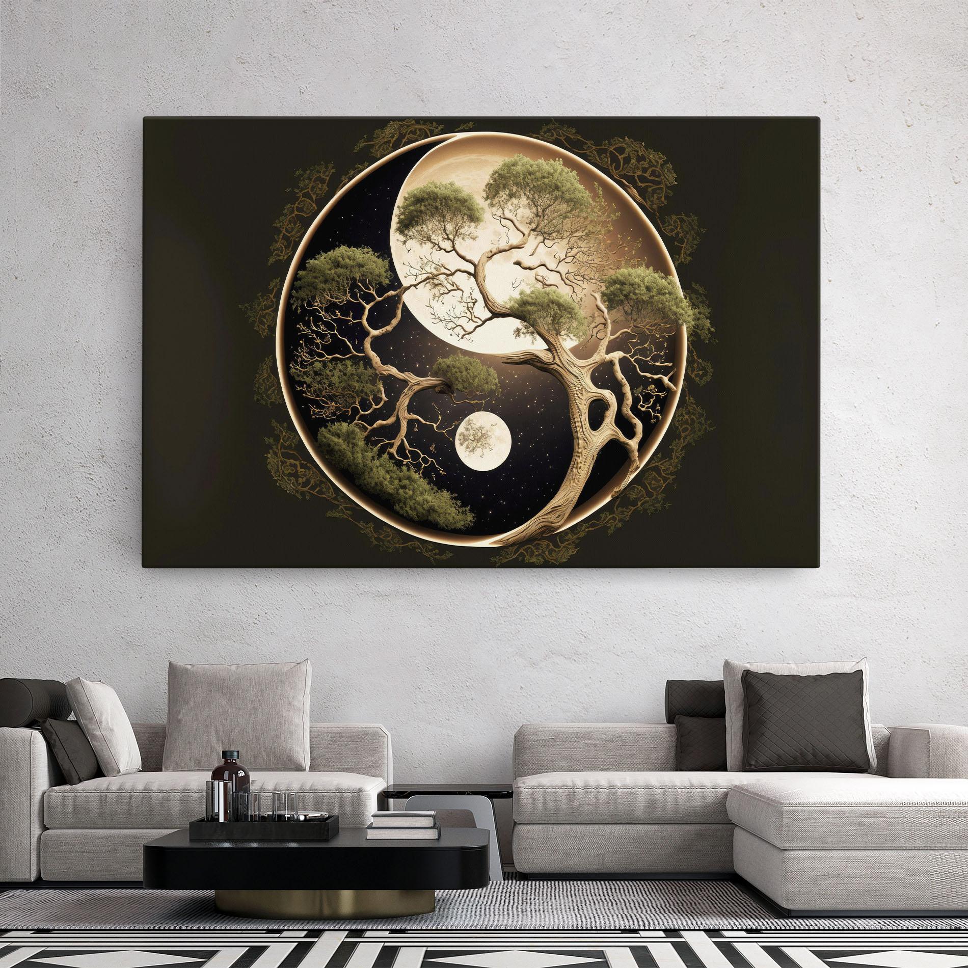 Tablou Canvas Green Tree Yinyang mockup 2