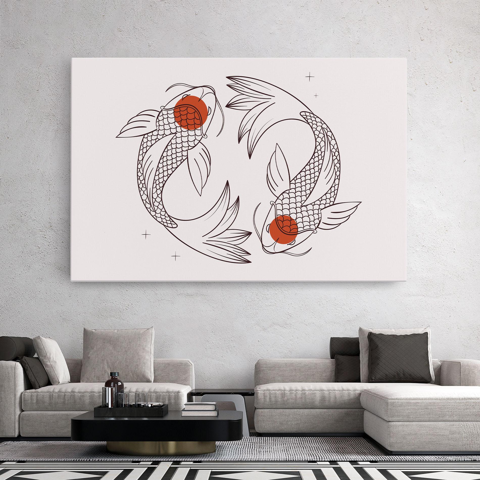 Tablou Canvas Koi Yinyang Art mockup 2
