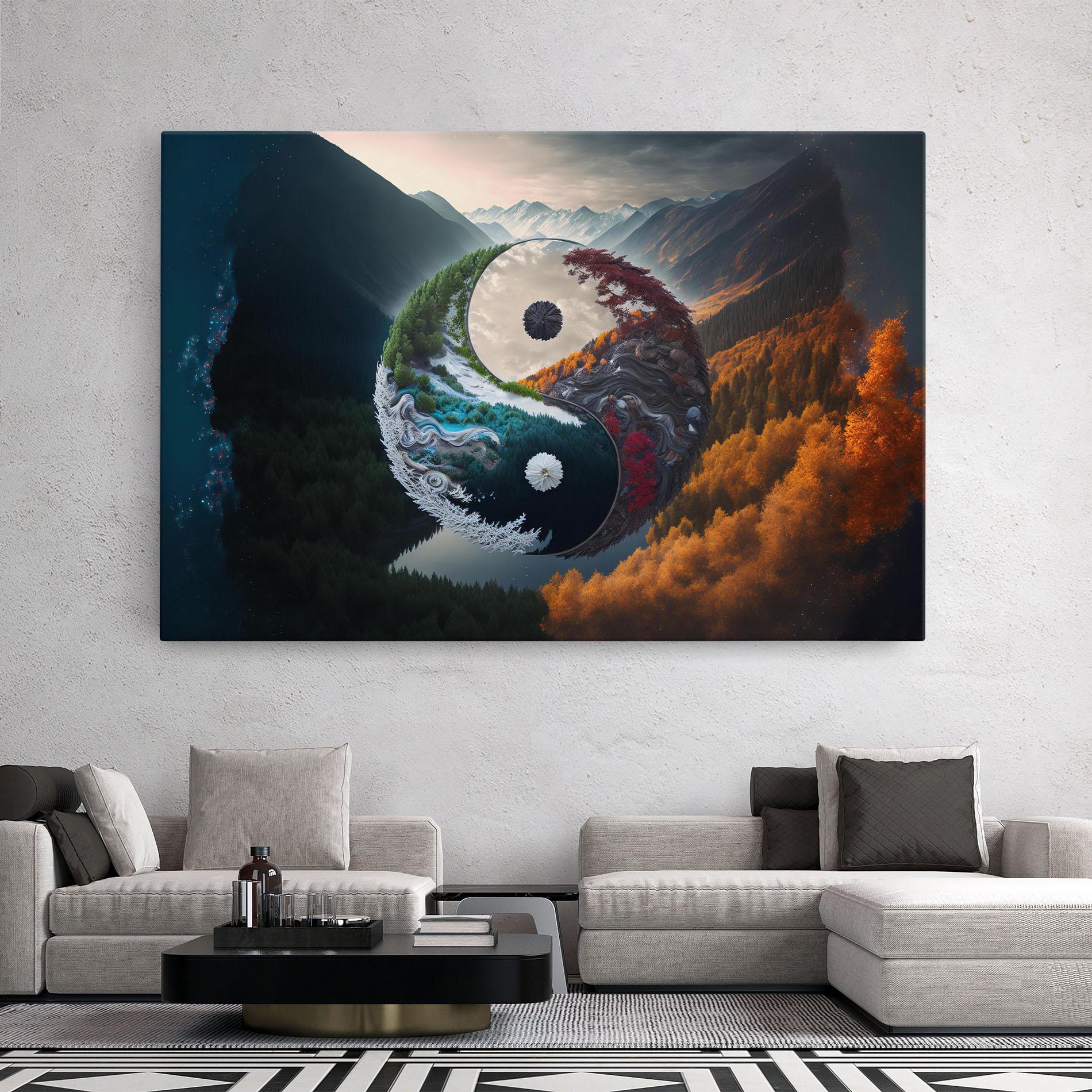 Tablou Canvas Mountain Yinyang mockup 2