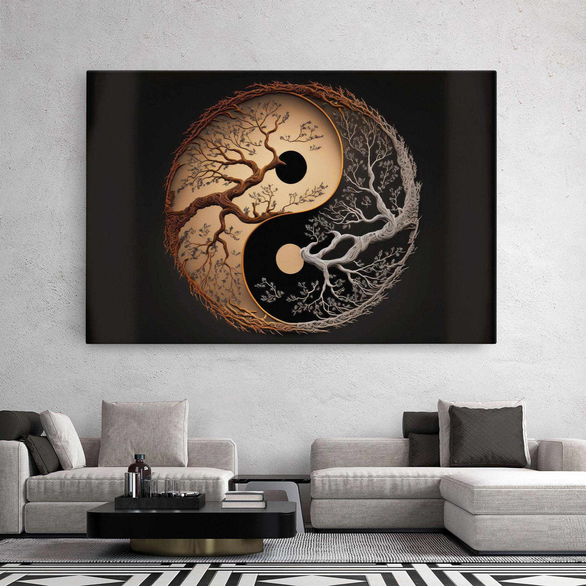 Tablou Canvas Old Tree Yinyang mockup 2