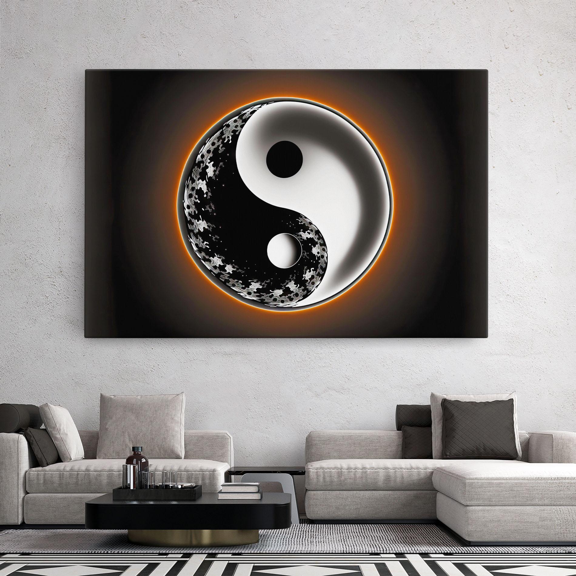 Tablou Canvas Purple Light Yinyang mockup 2