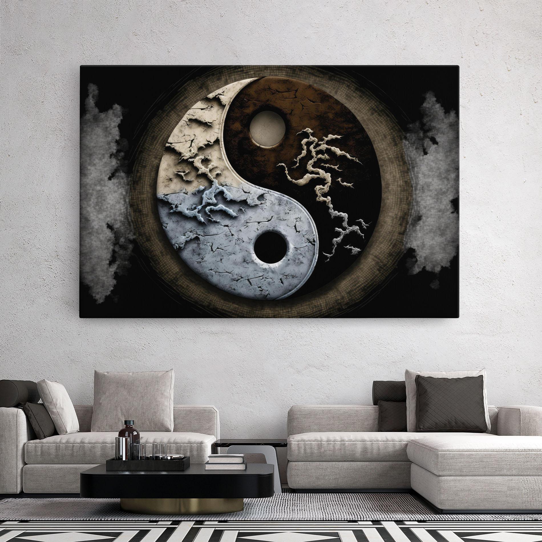 Tablou Canvas Vintage Yinyang mockup 2
