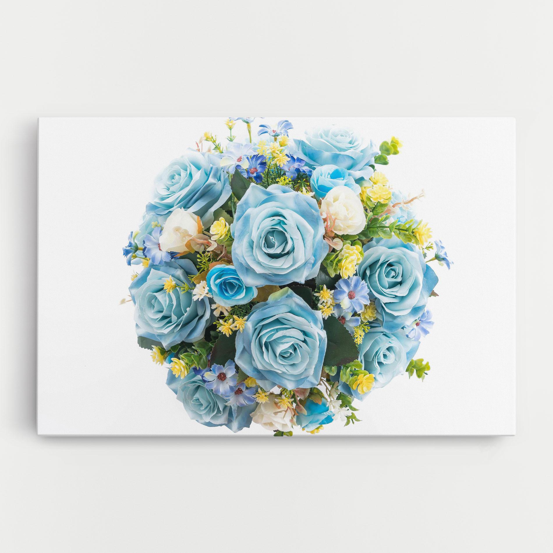 Tablou Canvas Blue Roses Bouquet mockup 0