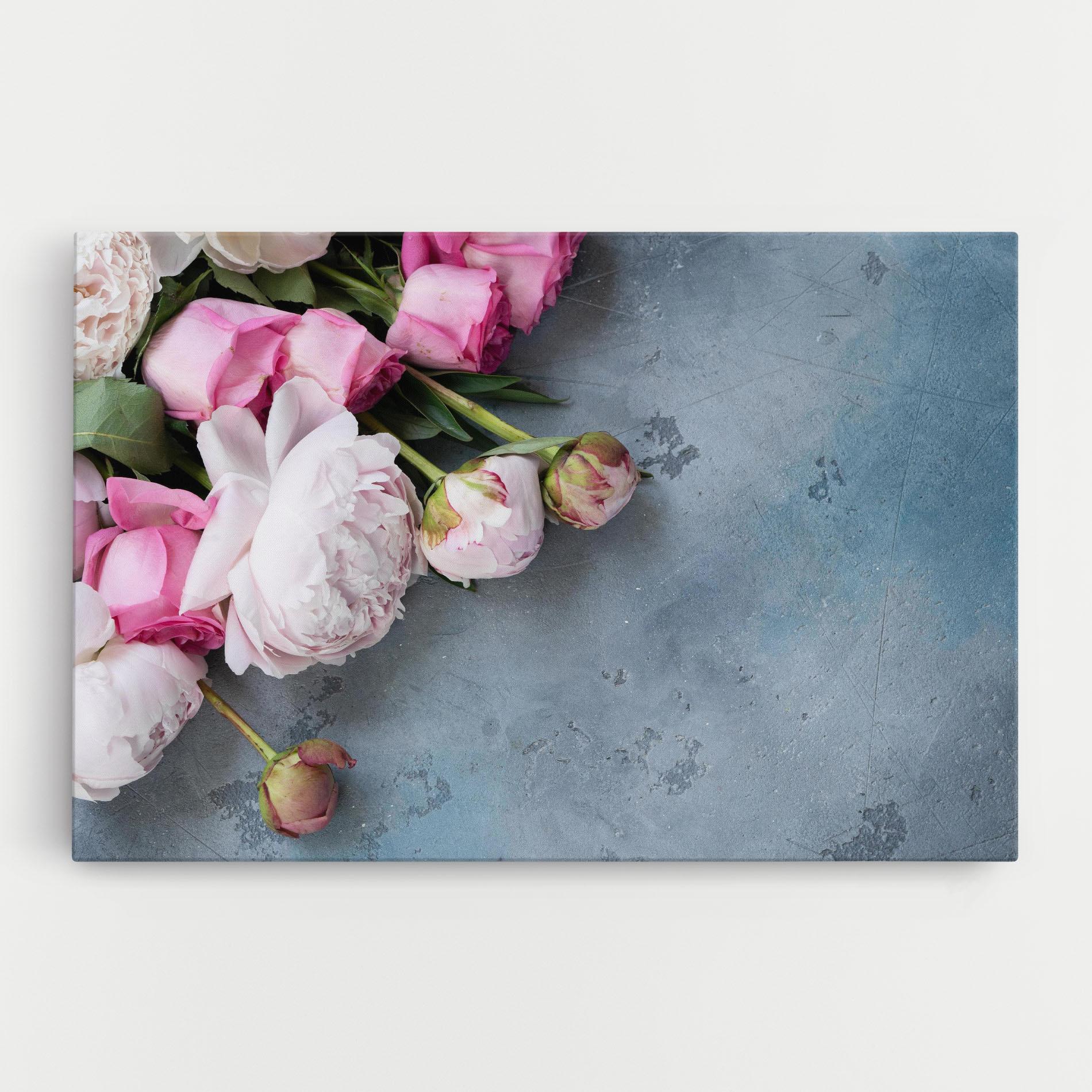Tablou Canvas Cute Pink Peonies mockup 0