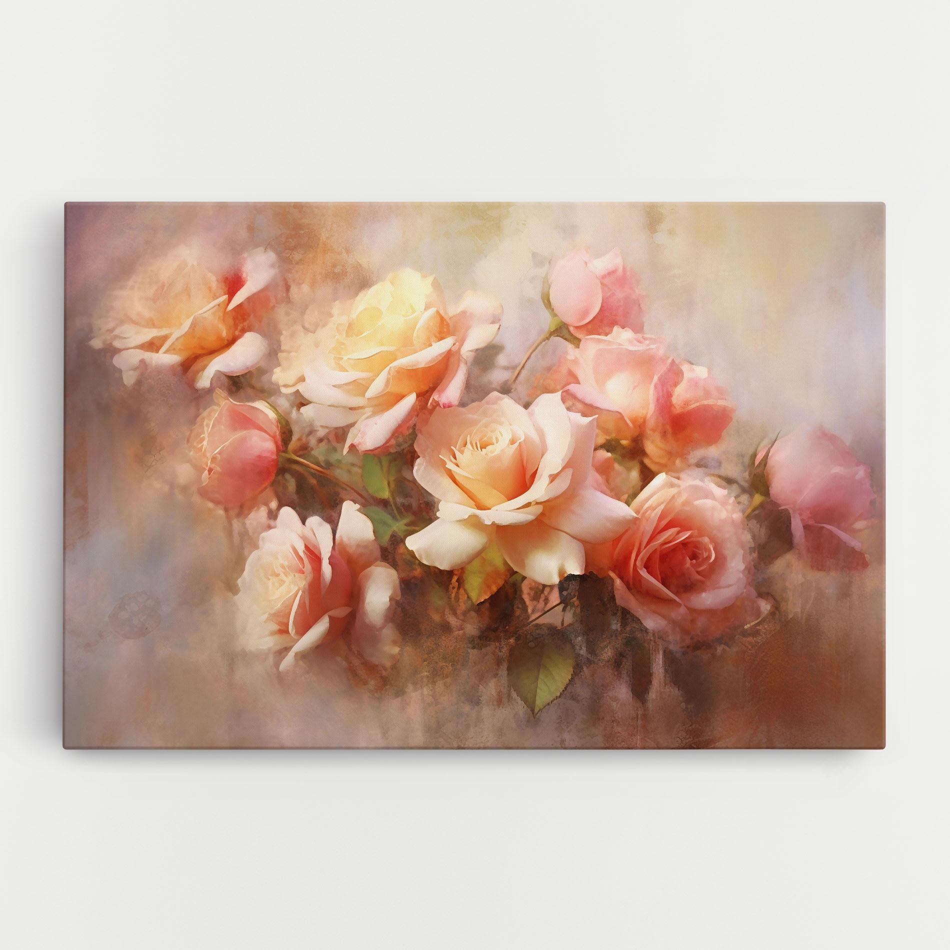Tablou Canvas Roses Bouquet Painting mockup 0