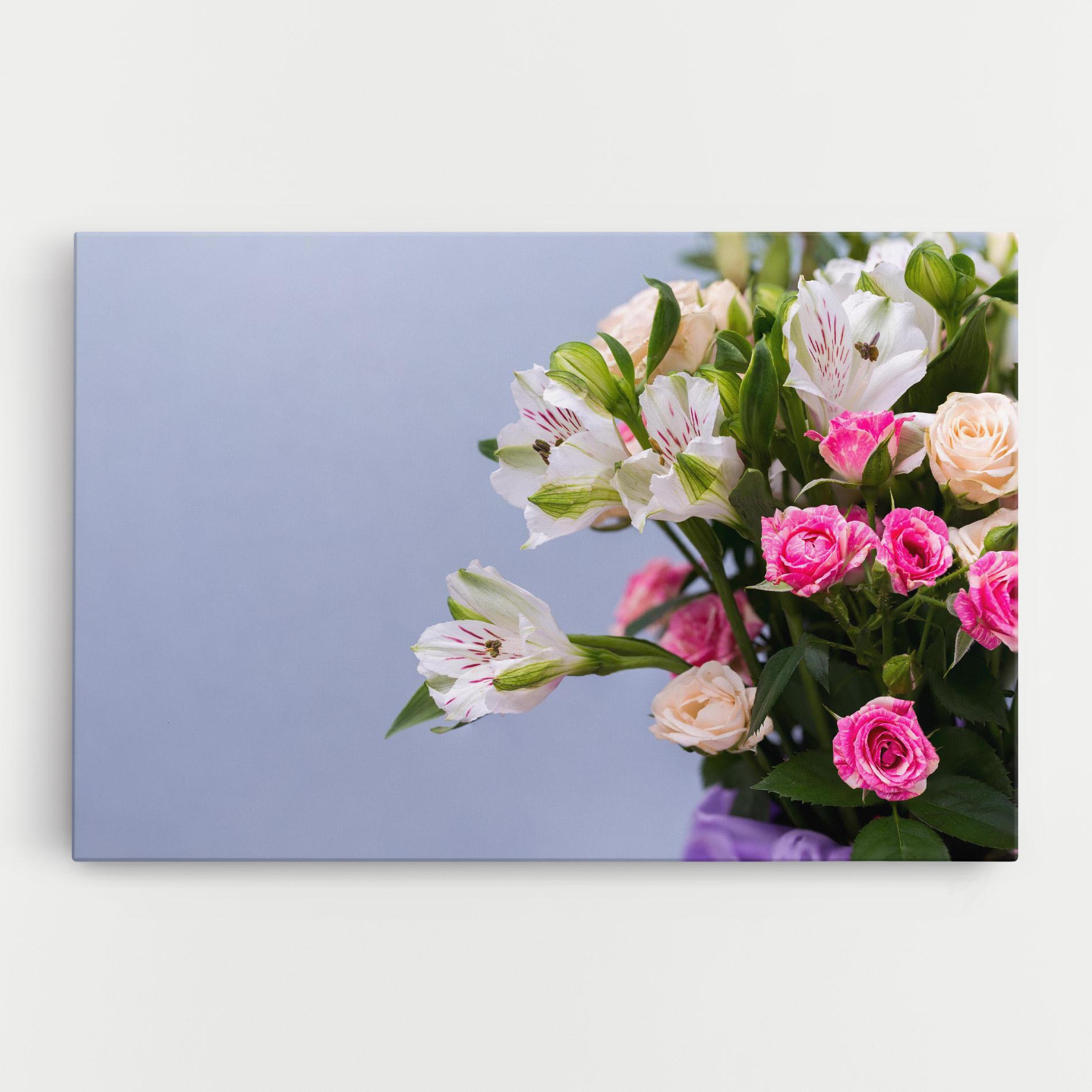 Tablou Canvas White Pink Bouquet mockup 0