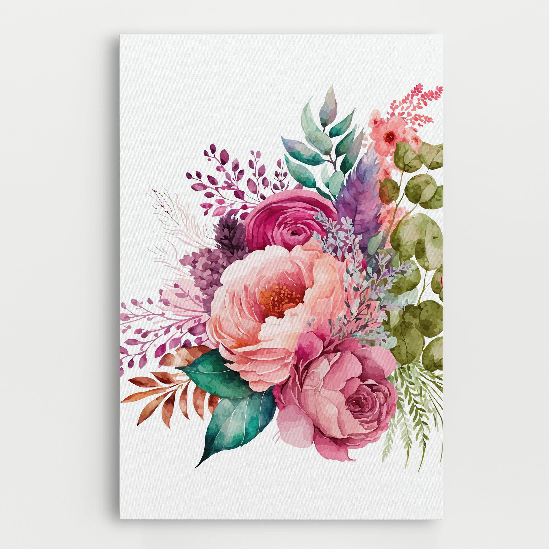 Tablou Canvas Bouquet Of Pink Roses mockup 0