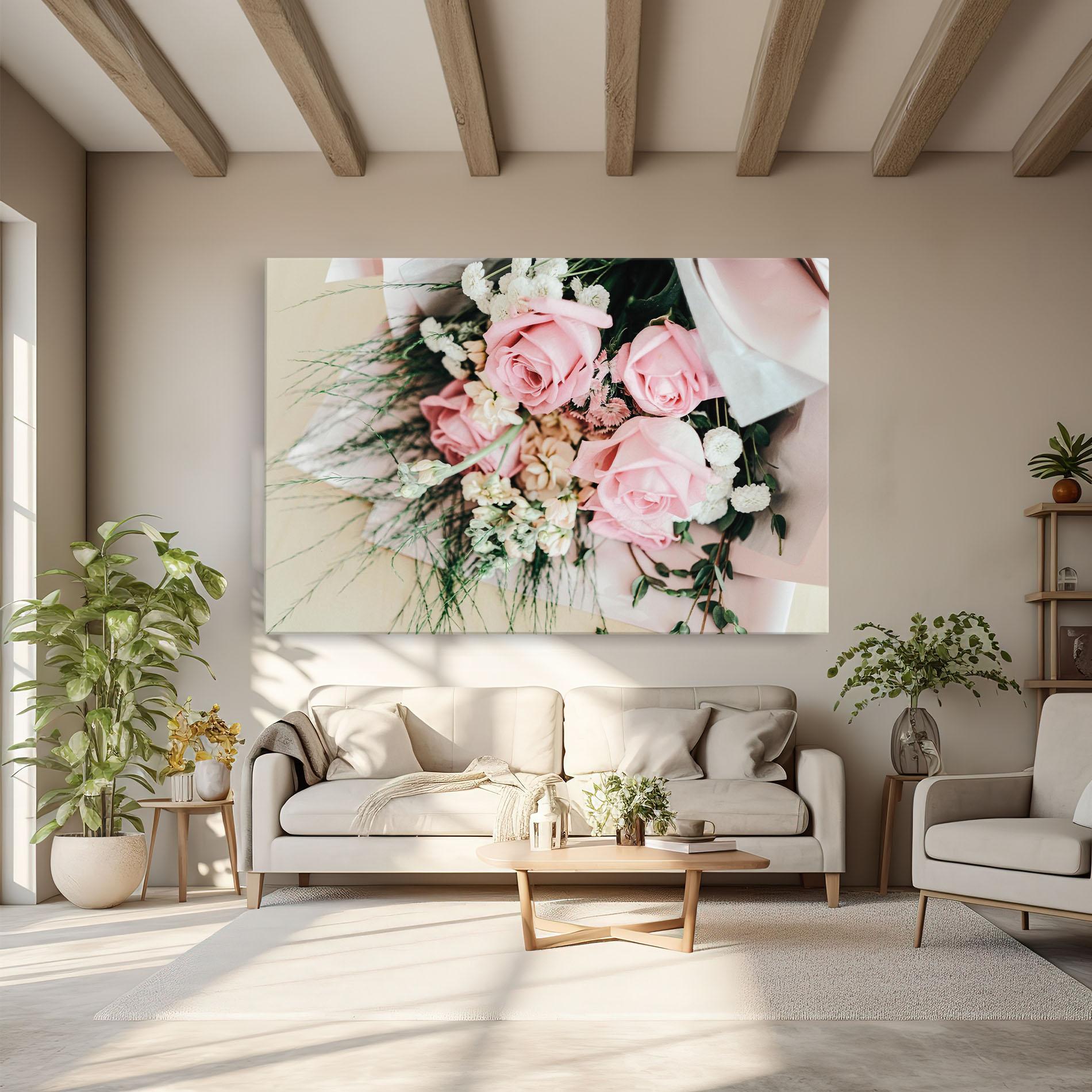 Tablou Canvas Baby Pink Bouquet mockup 6