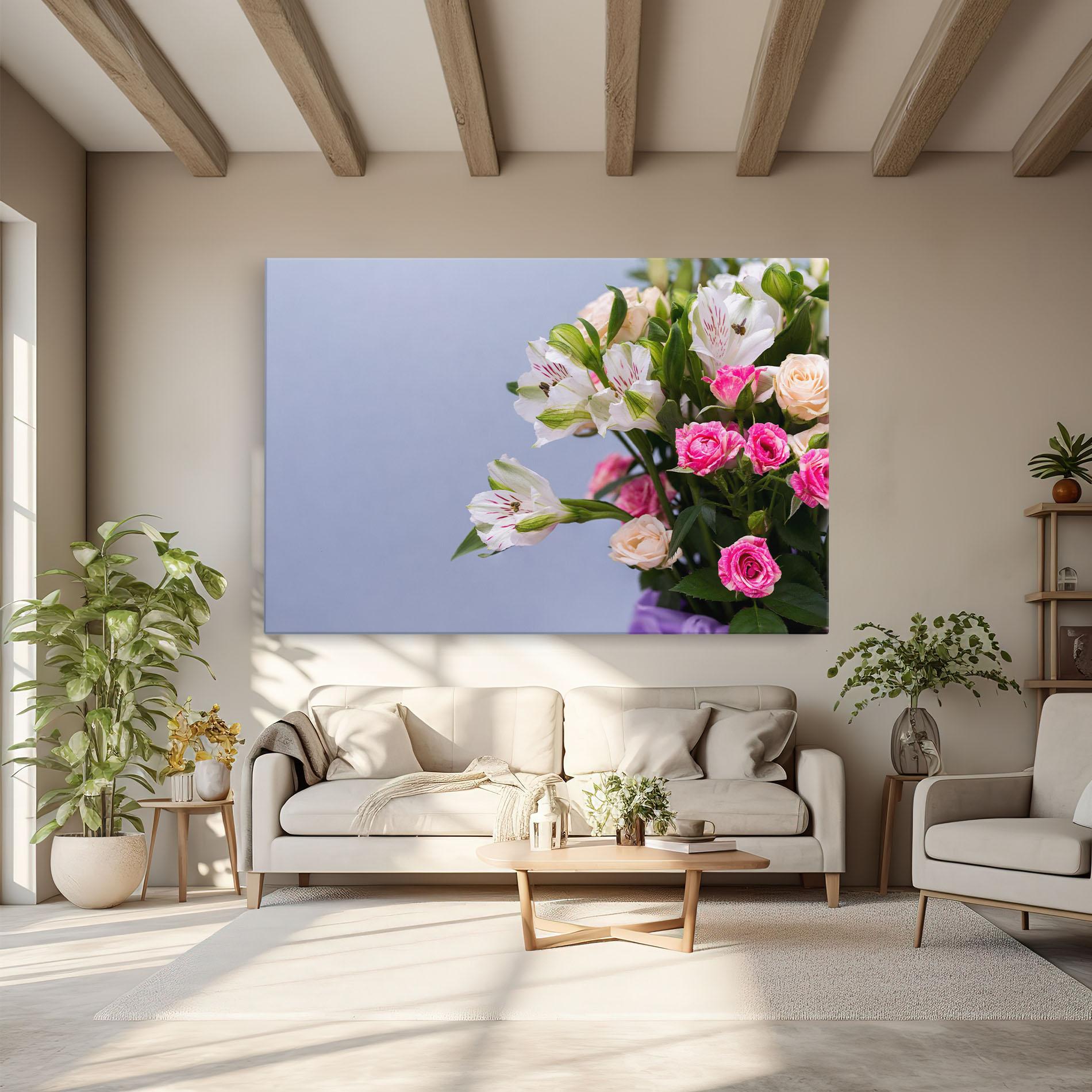 Tablou Canvas White Pink Bouquet mockup 6