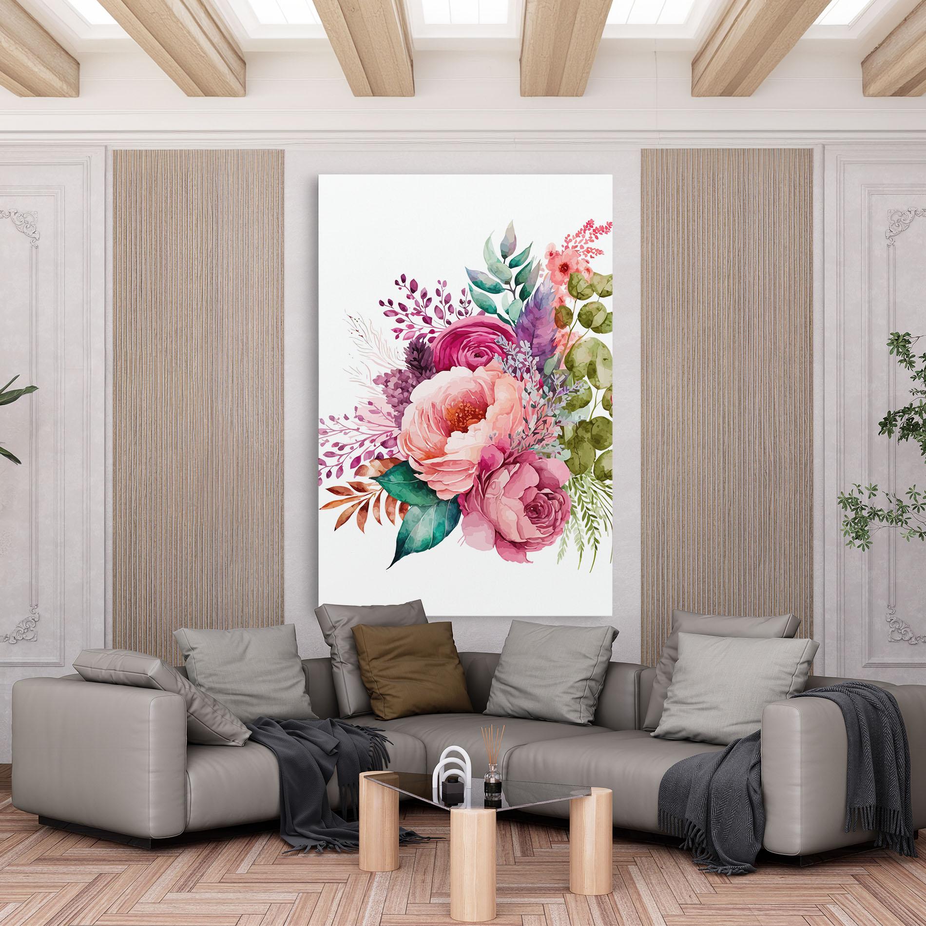 Tablou Canvas Bouquet Of Pink Roses mockup 6