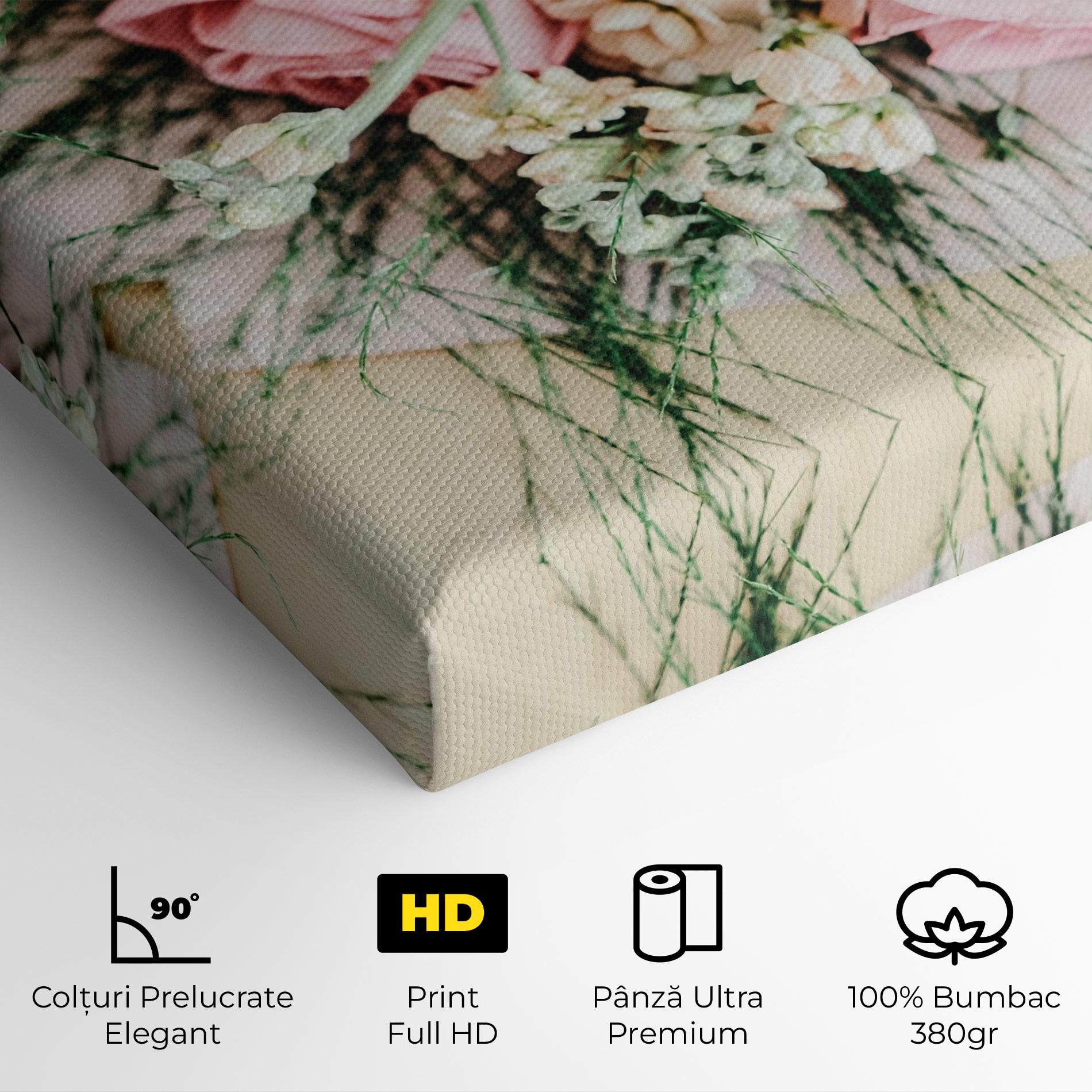 Tablou Canvas Baby Pink Bouquet mockup 4
