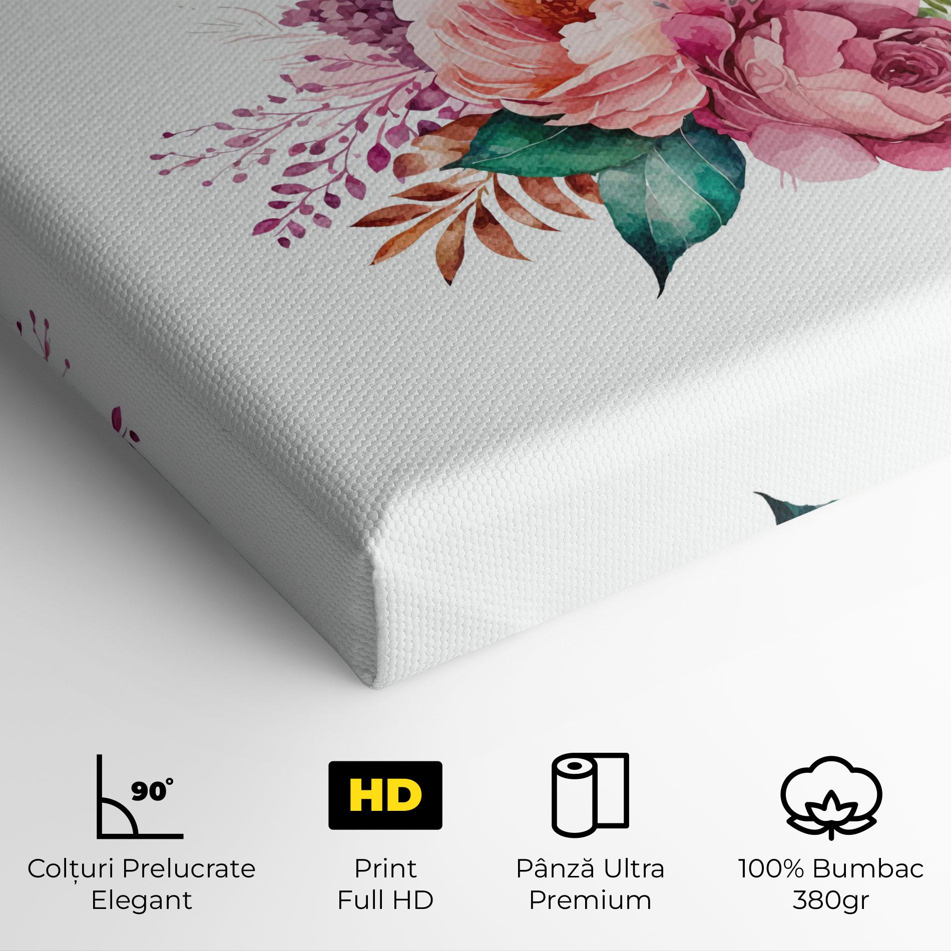 Tablou Canvas Bouquet Of Pink Roses mockup 4