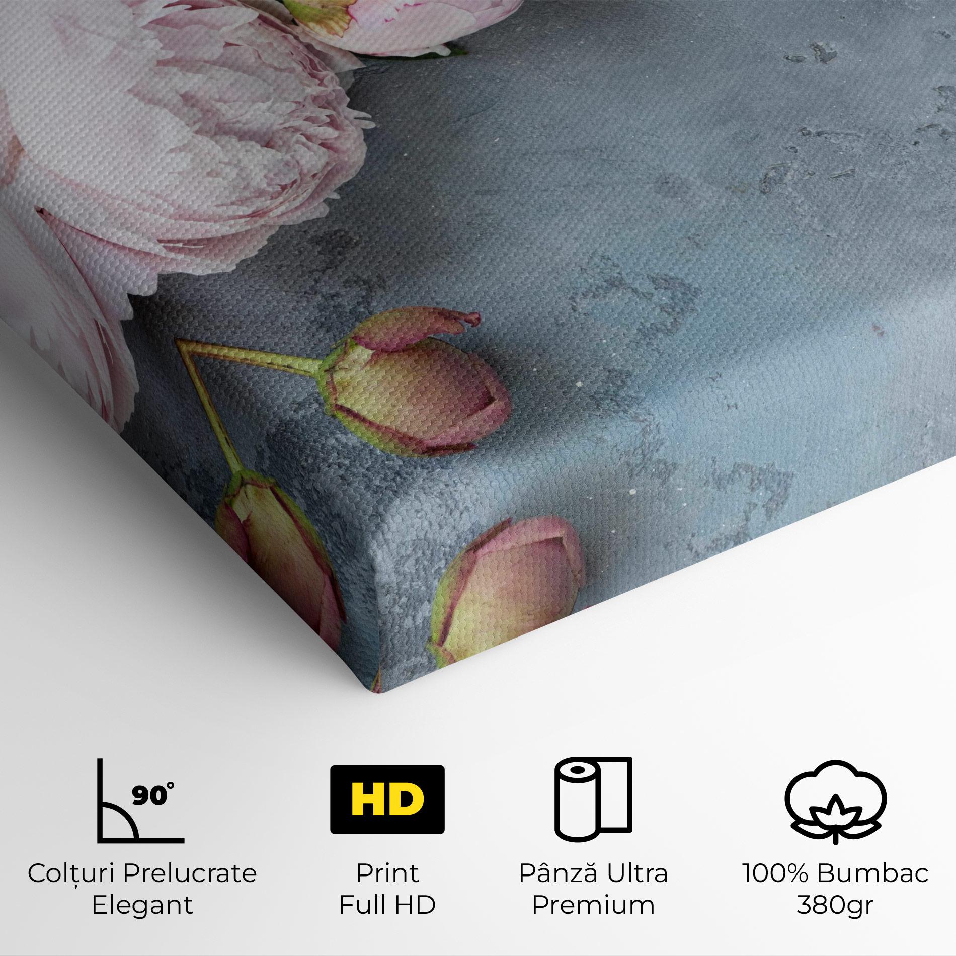 Tablou Canvas Cute Pink Peonies mockup 4