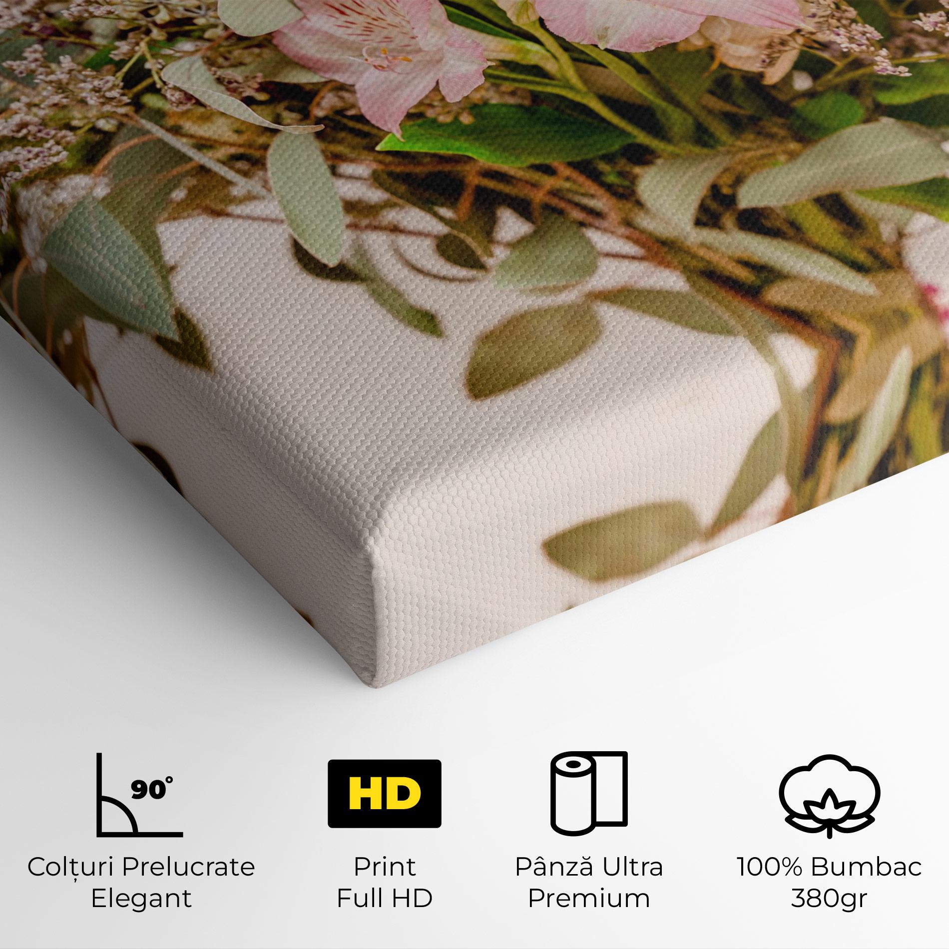 Tablou Canvas Girly Pink Bouquet mockup 4