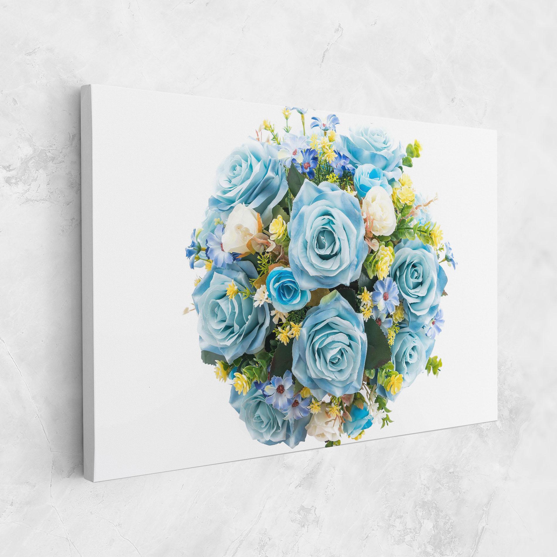 Tablou Canvas Blue Roses Bouquet mockup 1