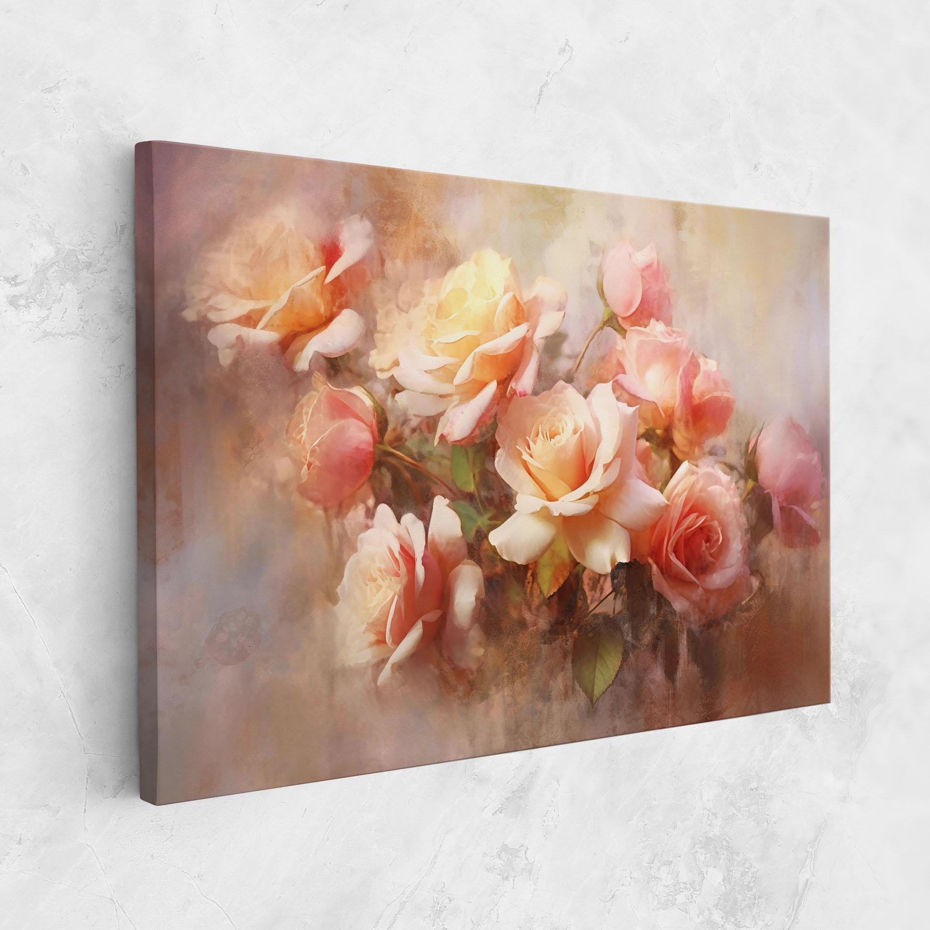 Tablou Canvas Roses Bouquet Painting mockup 1